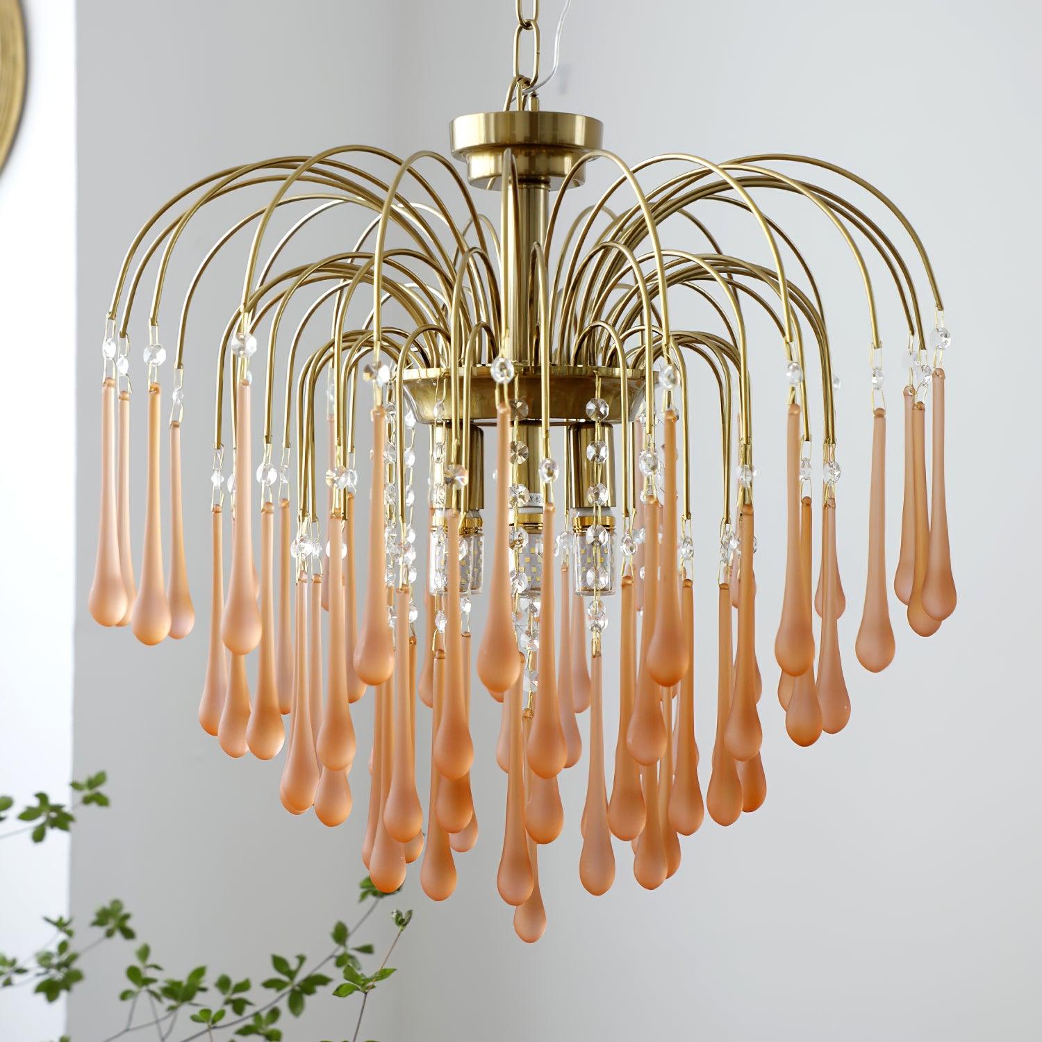 Lustra Chandelier Bras Dorés et Cristal - Neutralighting