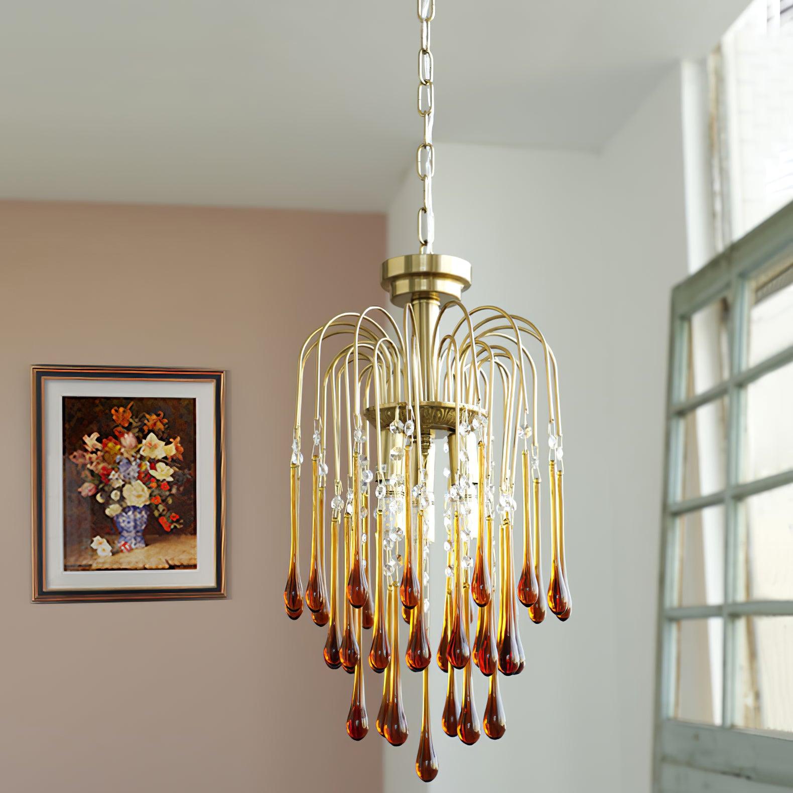 Lustra Chandelier Bras Dorés et Cristal - Neutralighting