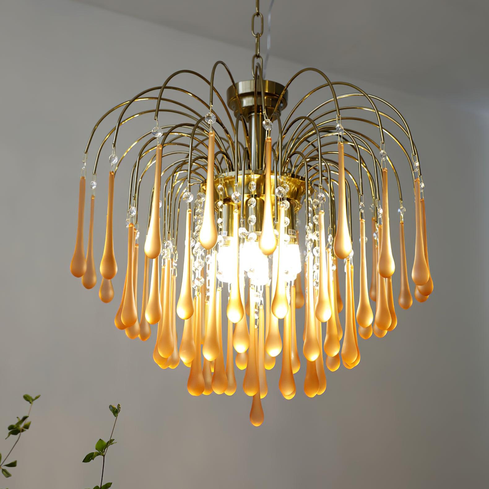 Lustra Chandelier Bras Dorés et Cristal - Neutralighting