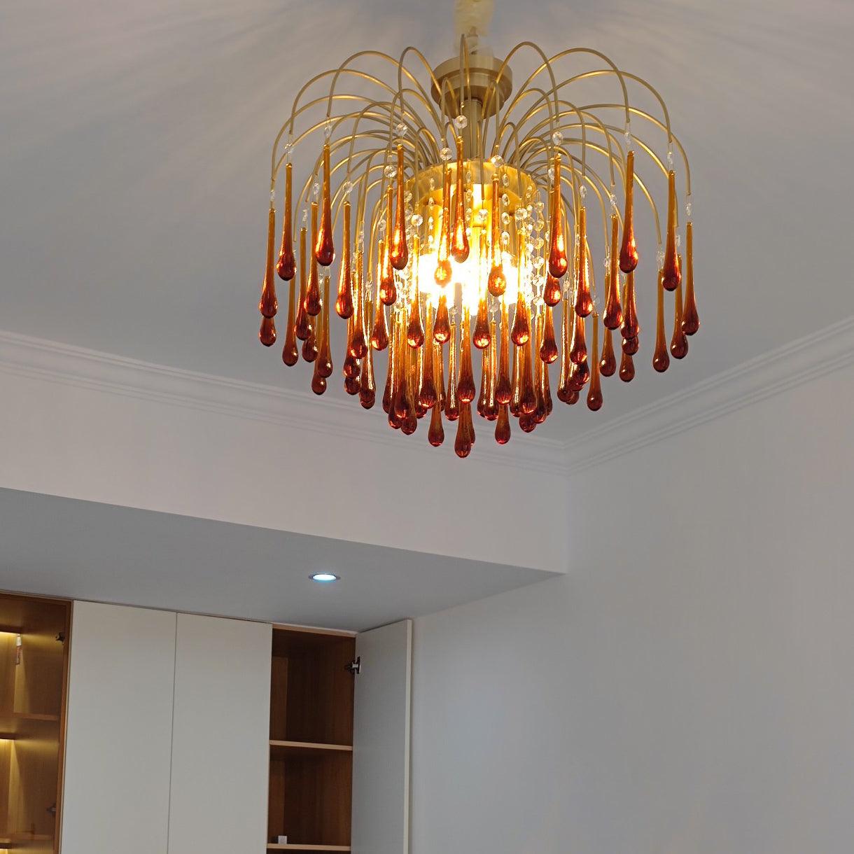 Lustra Chandelier Bras Dorés et Cristal - Neutralighting
