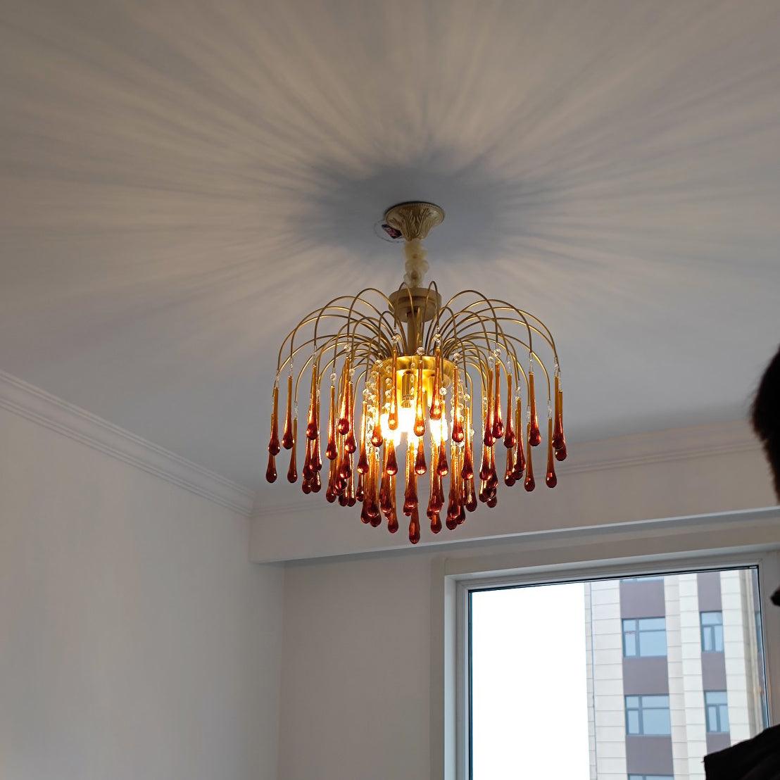Lustra Chandelier Bras Dorés et Cristal - Neutralighting