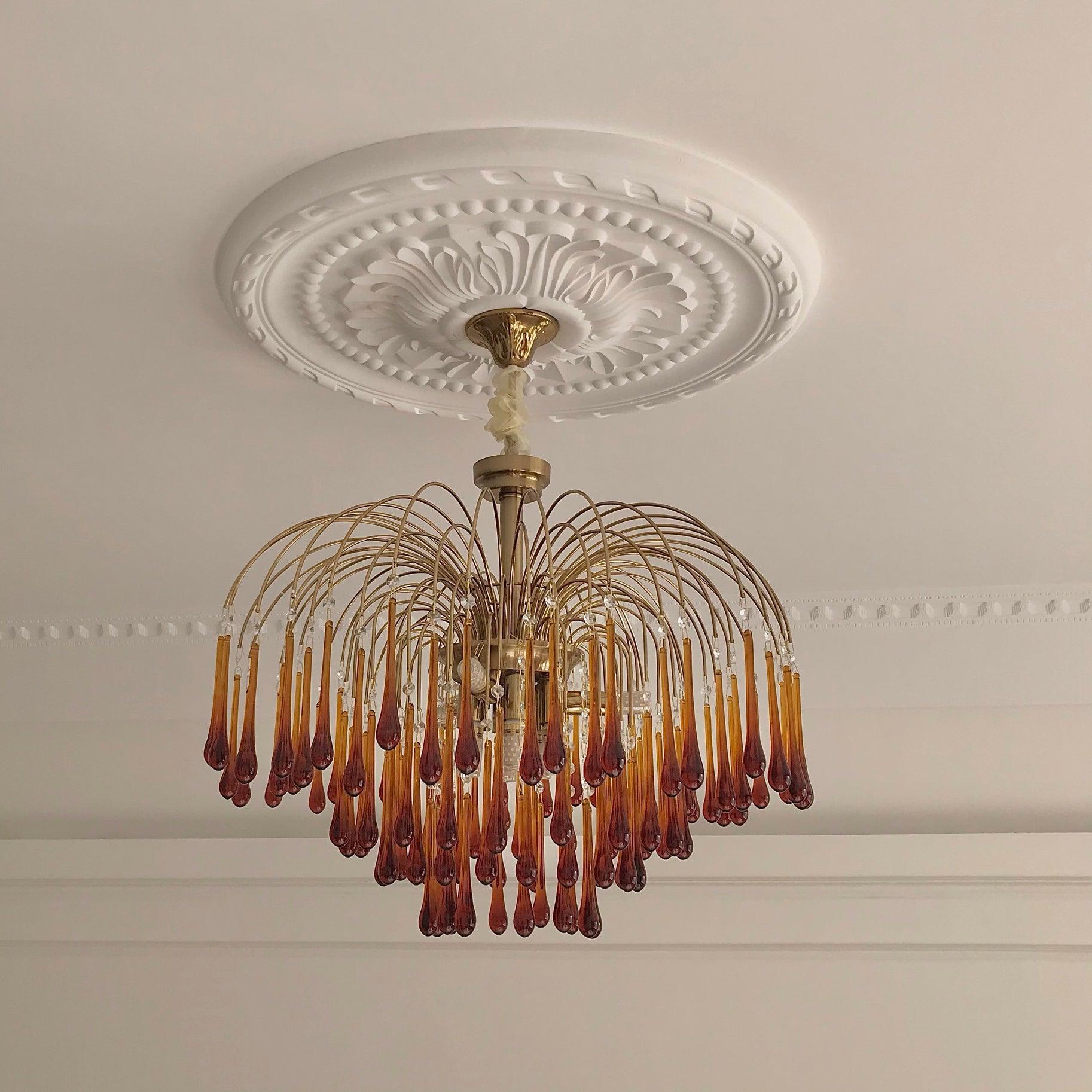 Lustra Chandelier Bras Dorés et Cristal - Neutralighting