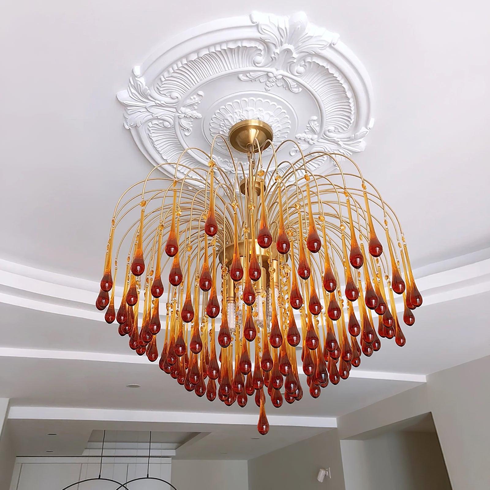 Lustra Chandelier Bras Dorés et Cristal - Neutralighting