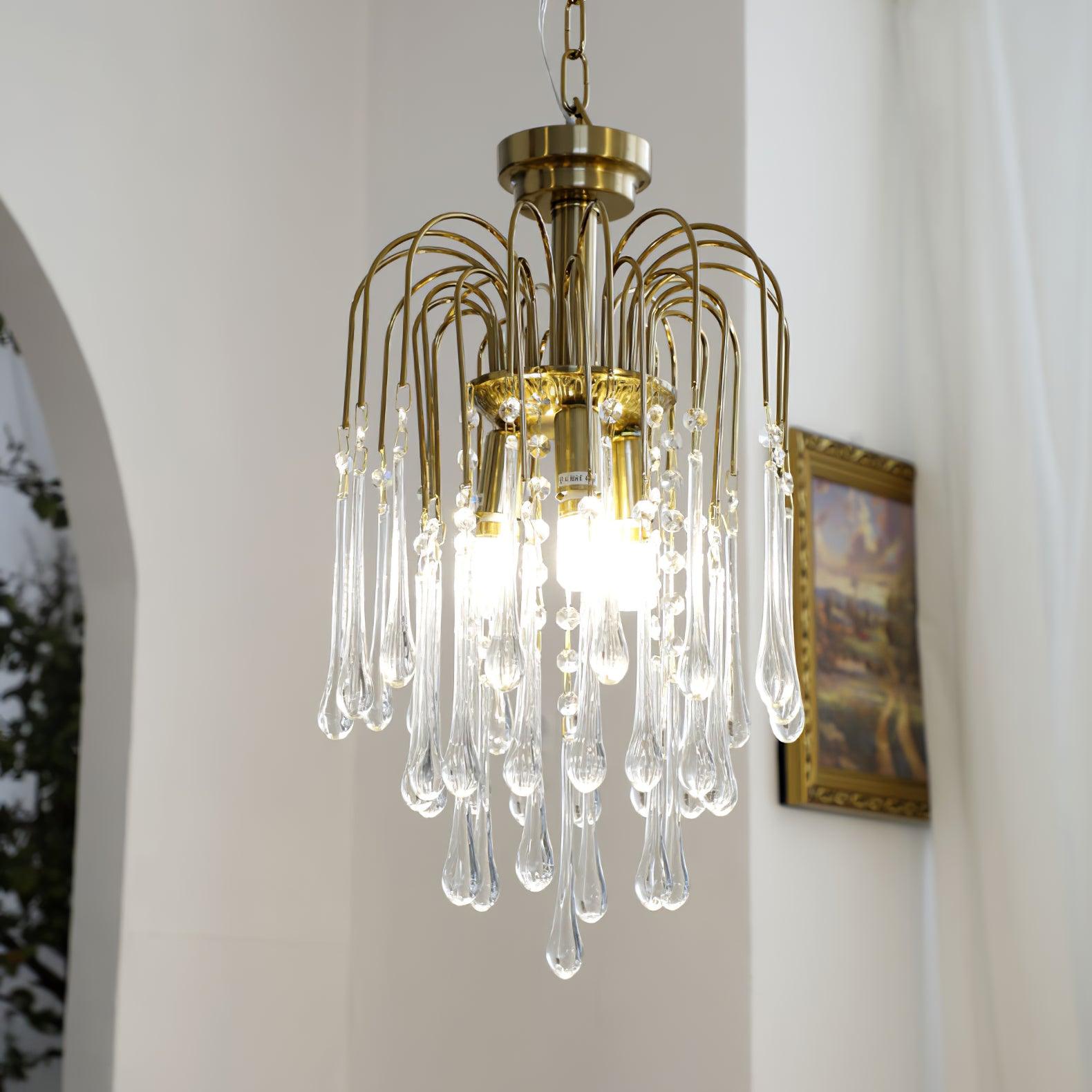 Lustra Chandelier Bras Dorés et Cristal - Neutralighting
