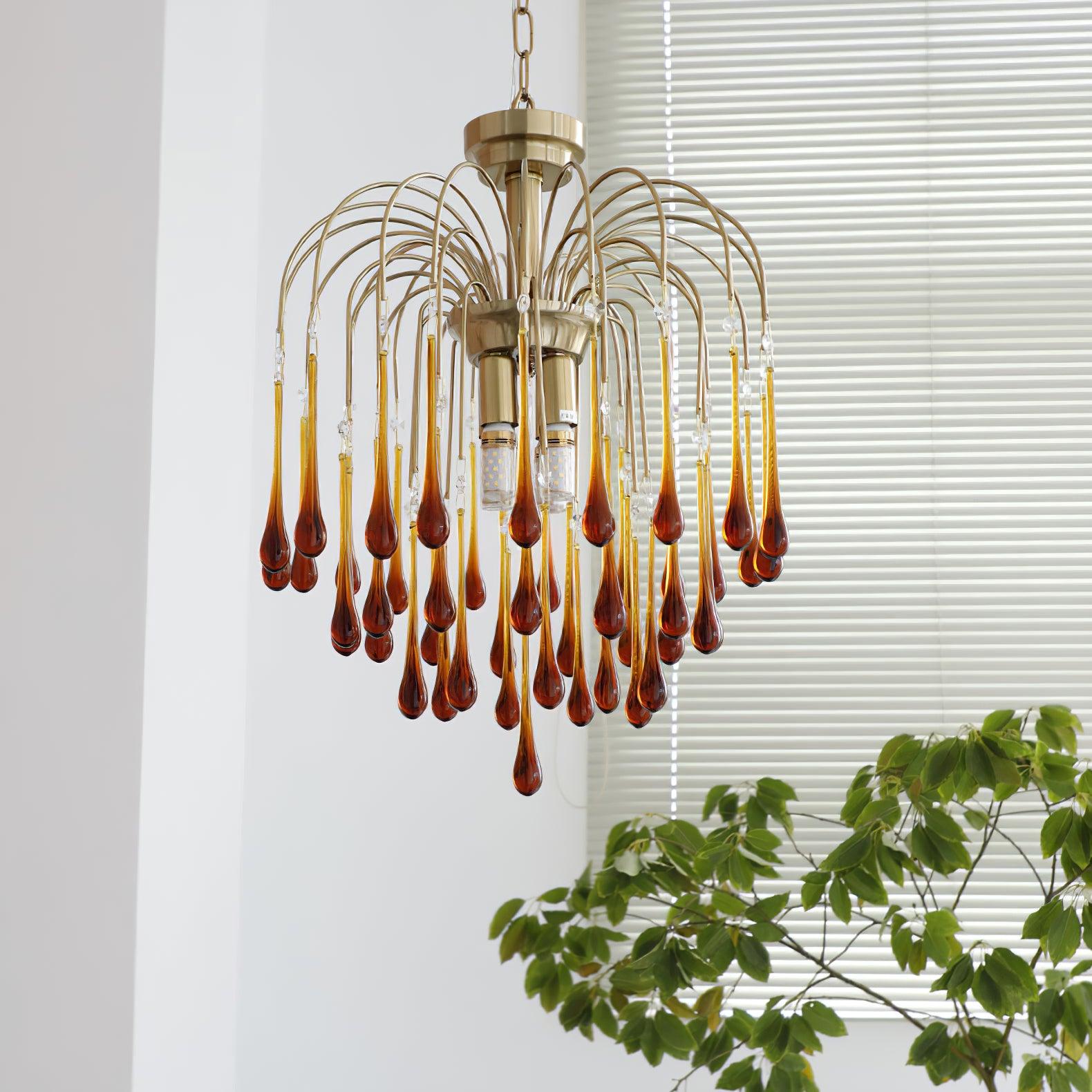 Lustra Chandelier Bras Dorés et Cristal - Neutralighting