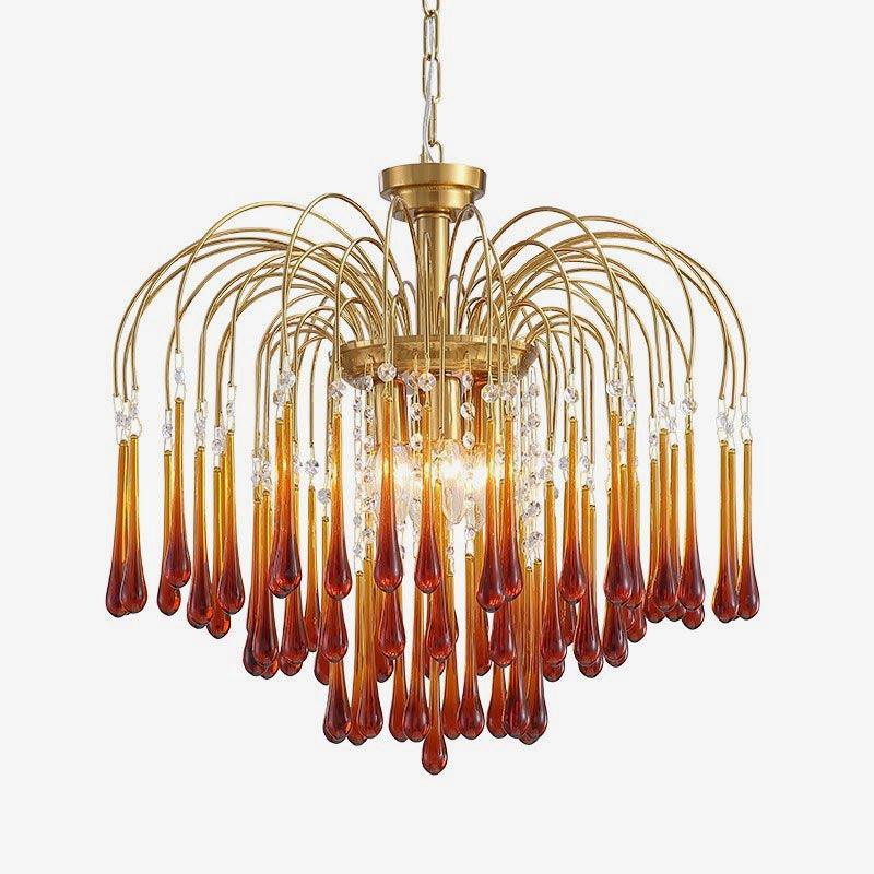Lustra Chandelier Bras Dorés et Cristal - Neutralighting