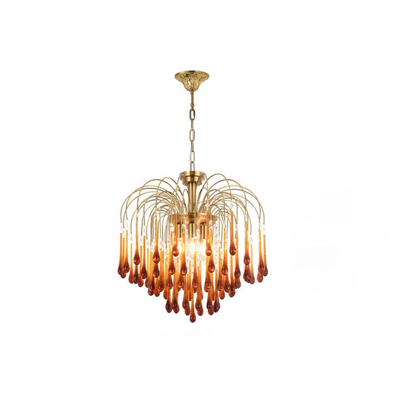 Lustra Chandelier Bras Dorés et Cristal - Neutralighting