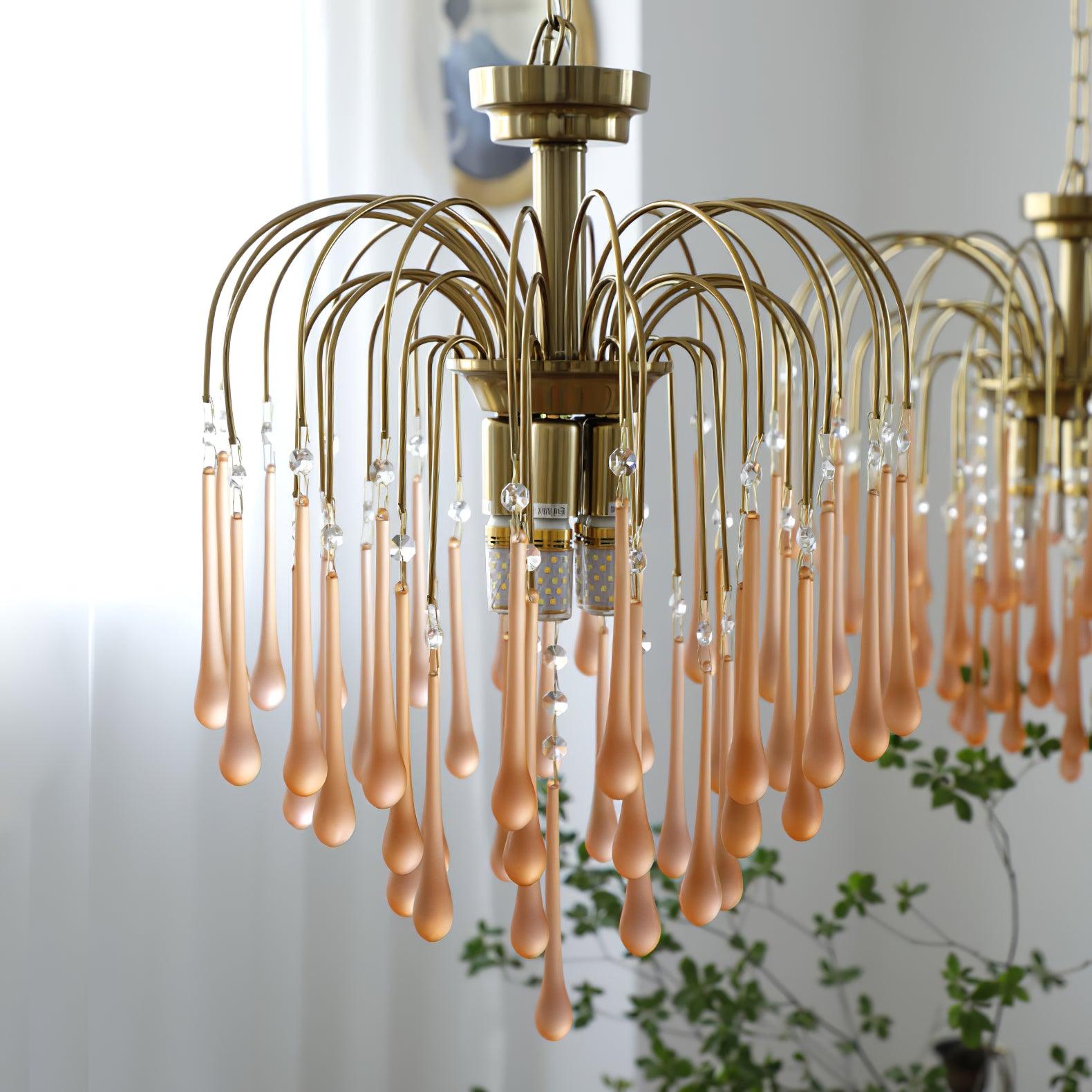 Lustra Chandelier Bras Dorés et Cristal - Neutralighting