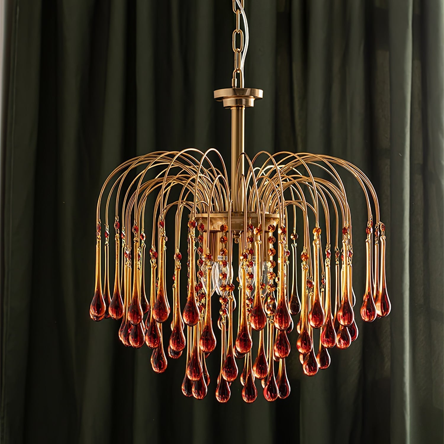 Lustra Chandelier Bras Dorés et Cristal - Neutralighting