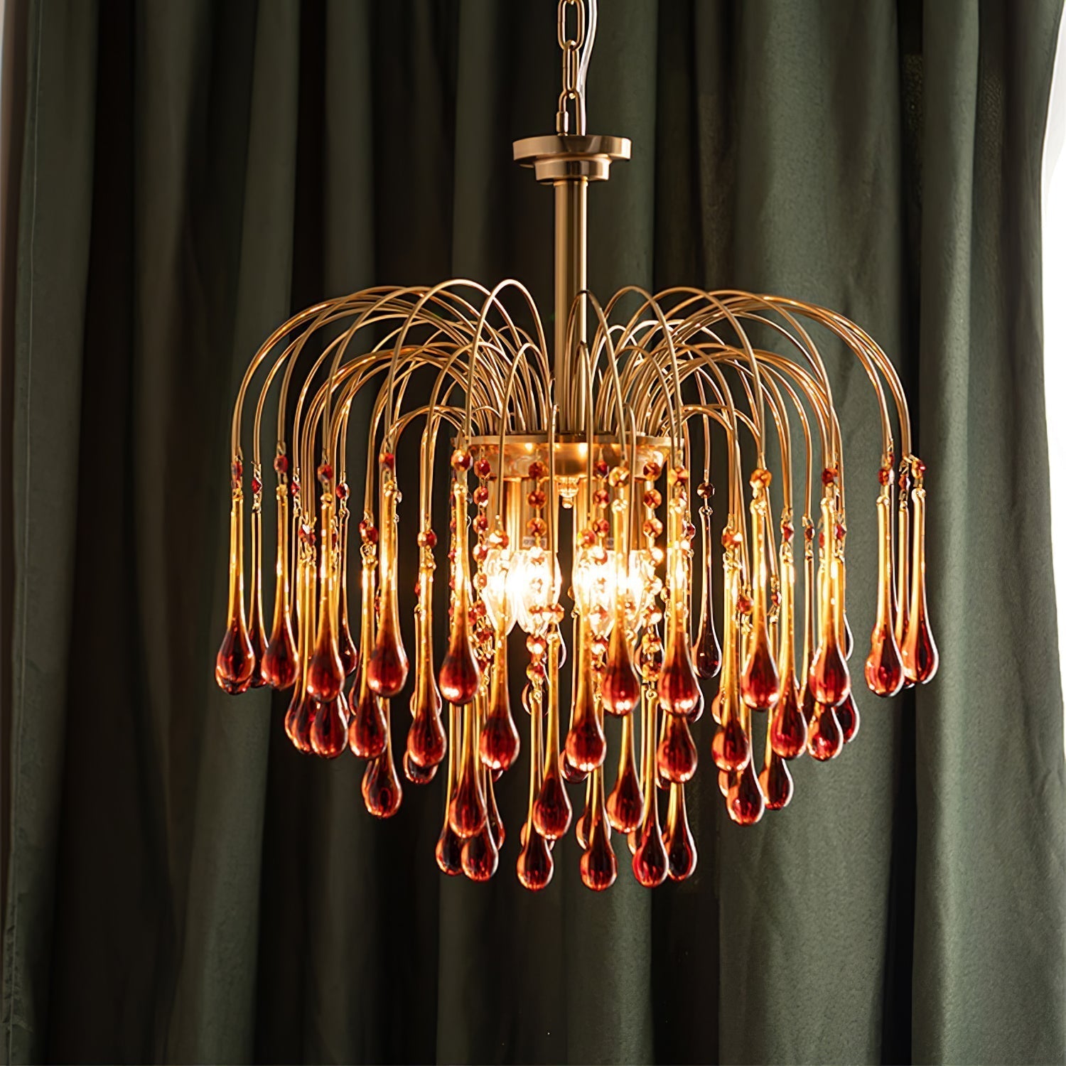 Lustra Chandelier Bras Dorés et Cristal - Neutralighting
