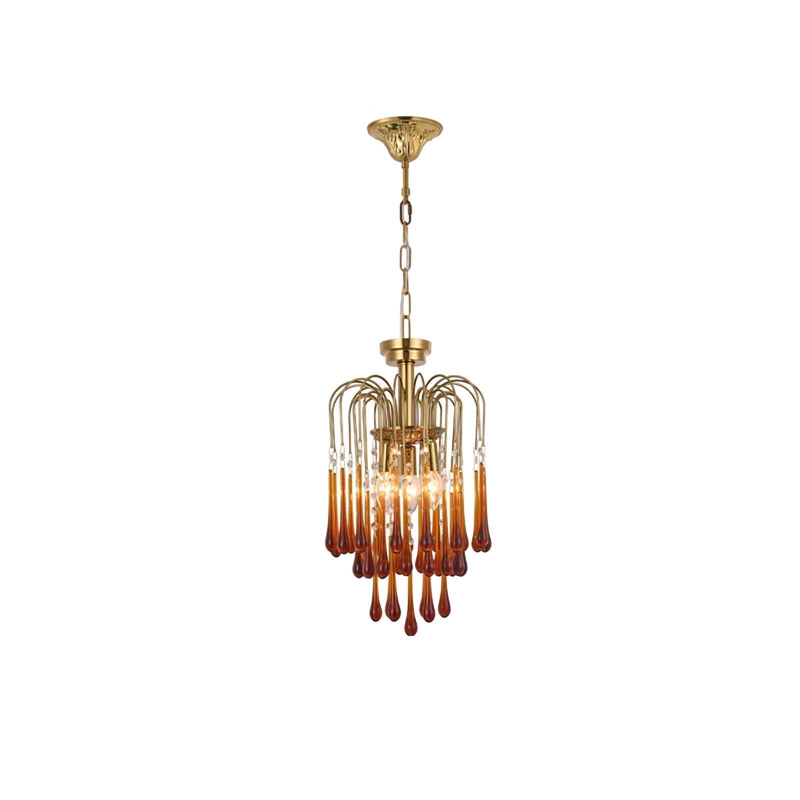 Lustra Chandelier Bras Dorés et Cristal - Neutralighting