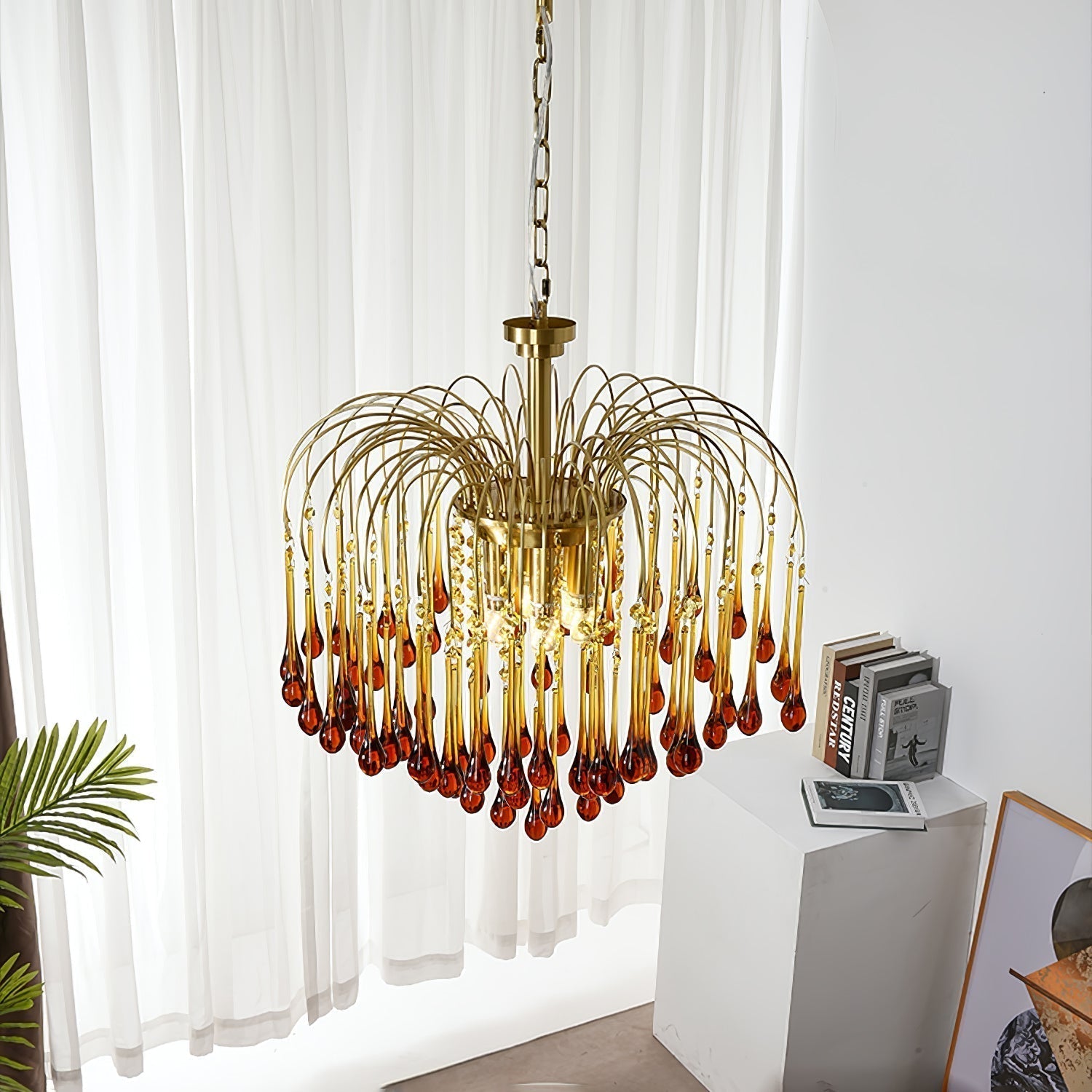 Lustra Chandelier Bras Dorés et Cristal - Neutralighting