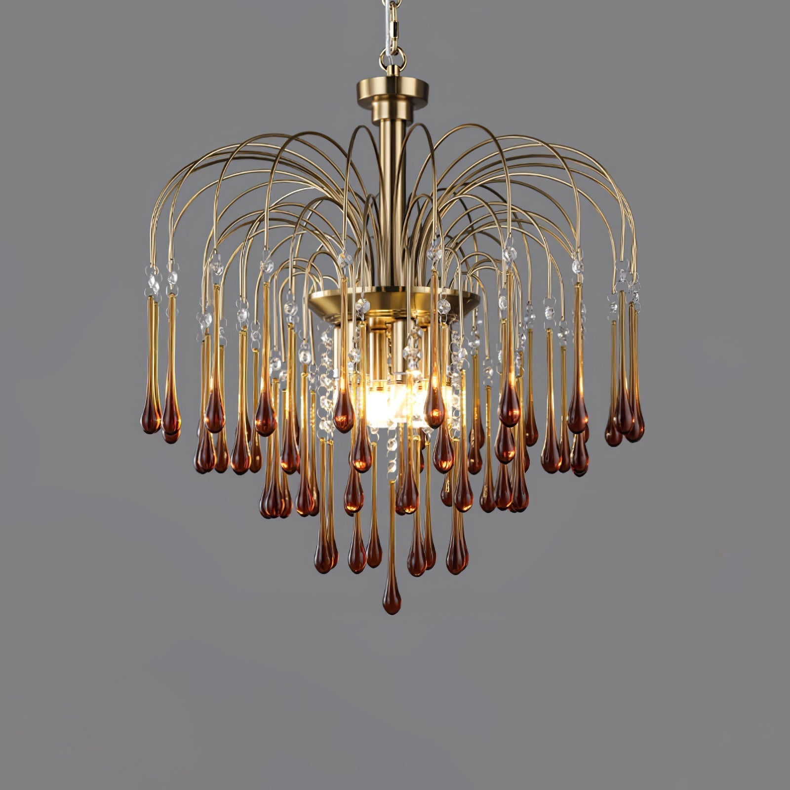 Lustra Chandelier Bras Dorés et Cristal - Neutralighting