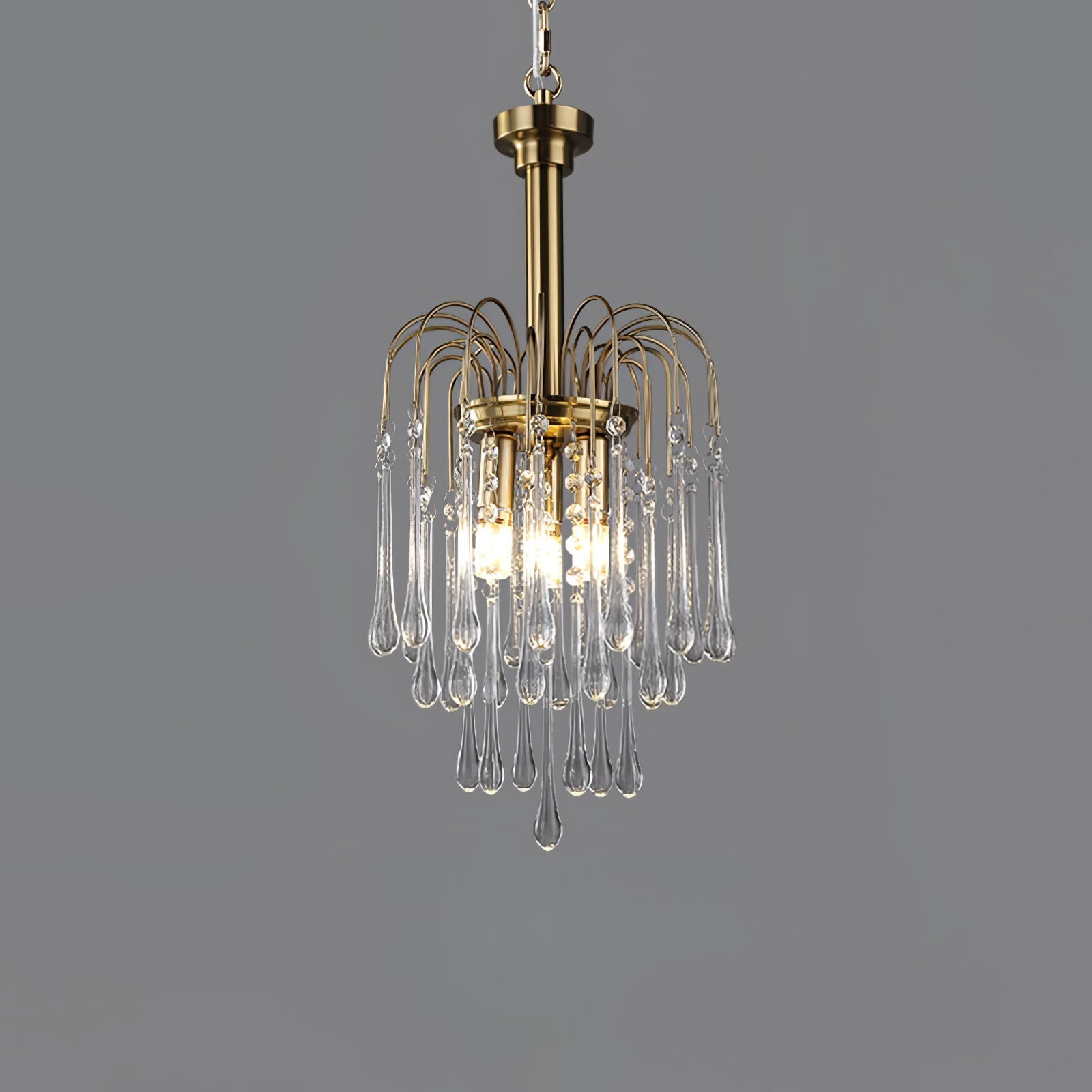Lustra Chandelier Bras Dorés et Cristal - Neutralighting