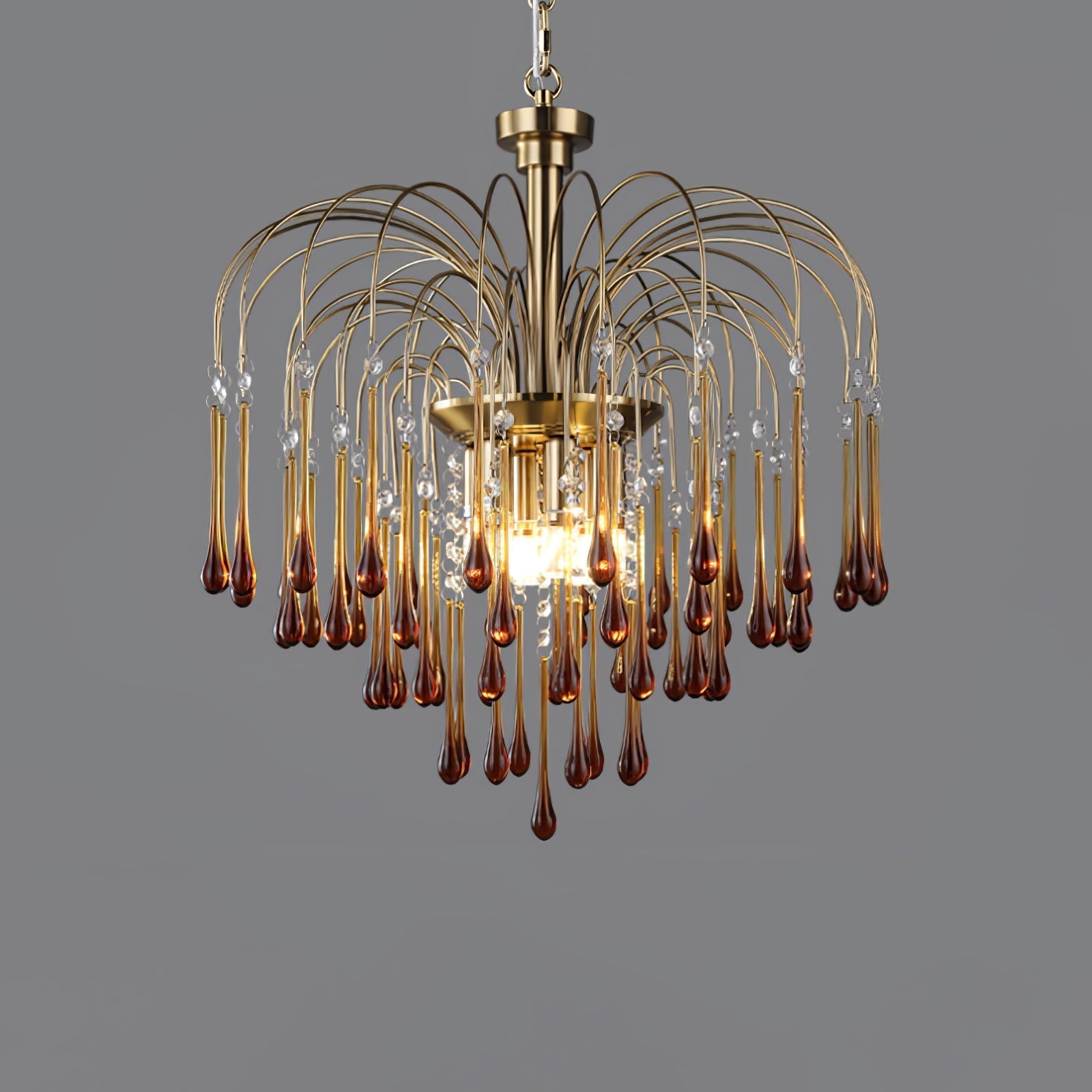 Lustra Chandelier Bras Dorés et Cristal - Neutralighting