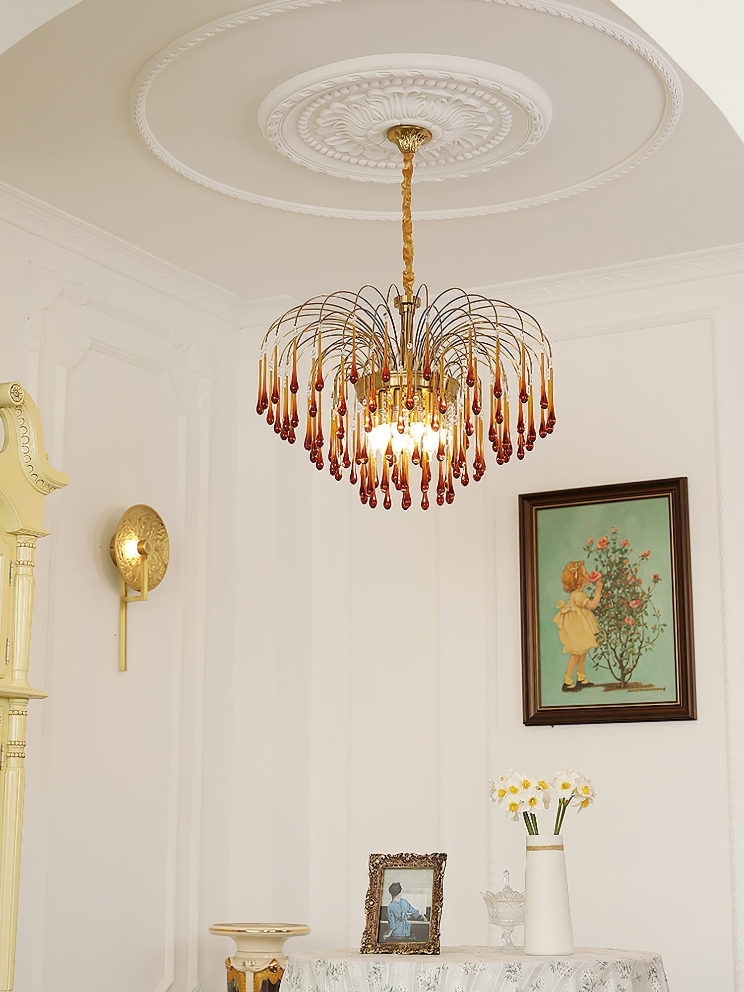 Lustra Chandelier Bras Dorés et Cristal - Neutralighting