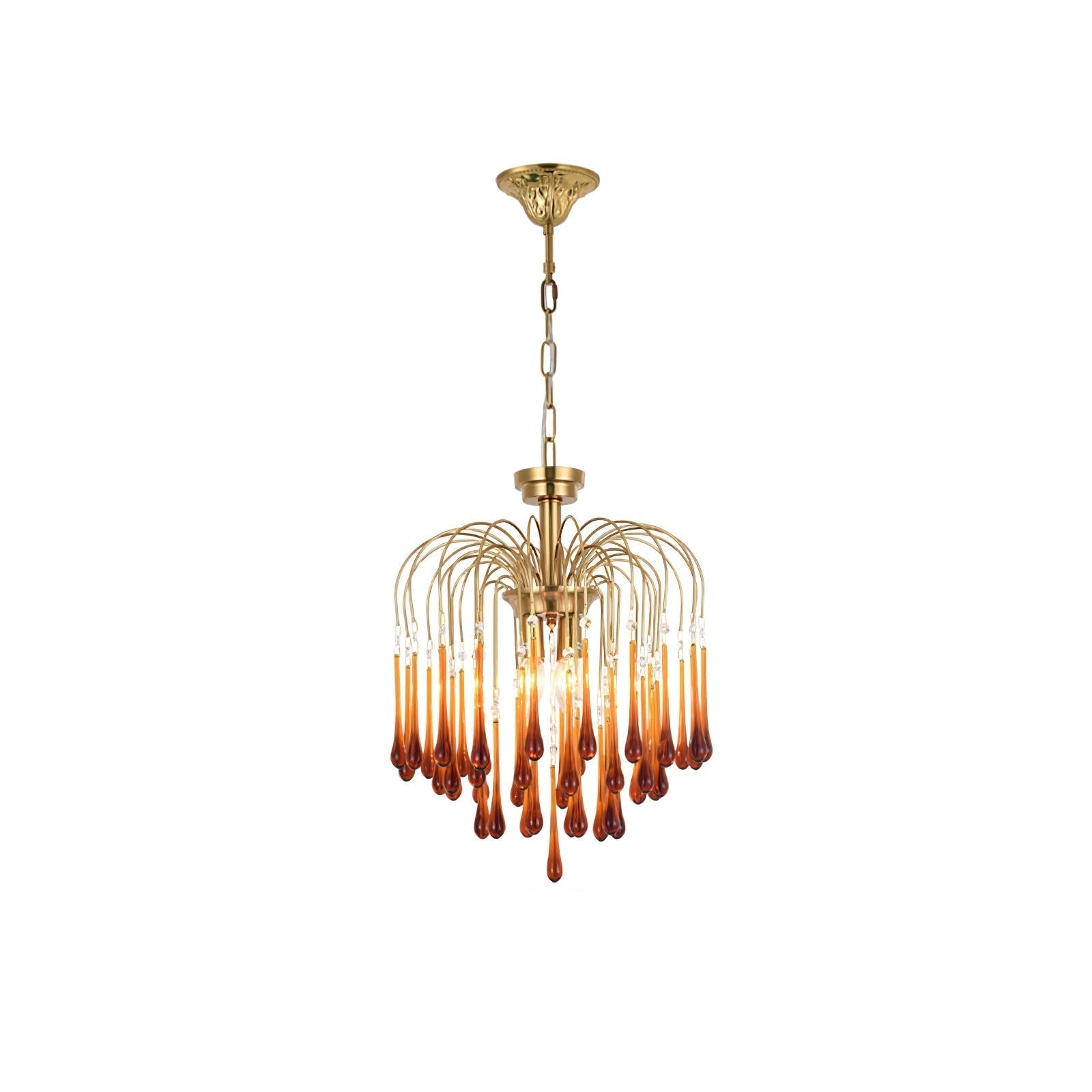 Lustra Chandelier Bras Dorés et Cristal - Neutralighting