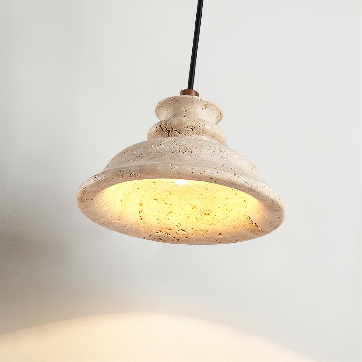 Ritta Lampe Pendante Abat-jour Travertin Sculpté - Neutralighting
