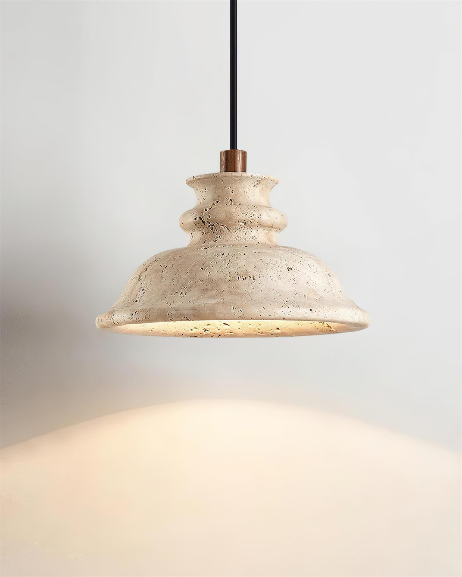 Ritta Lampe Pendante Abat-jour Travertin Sculpté - Neutralighting