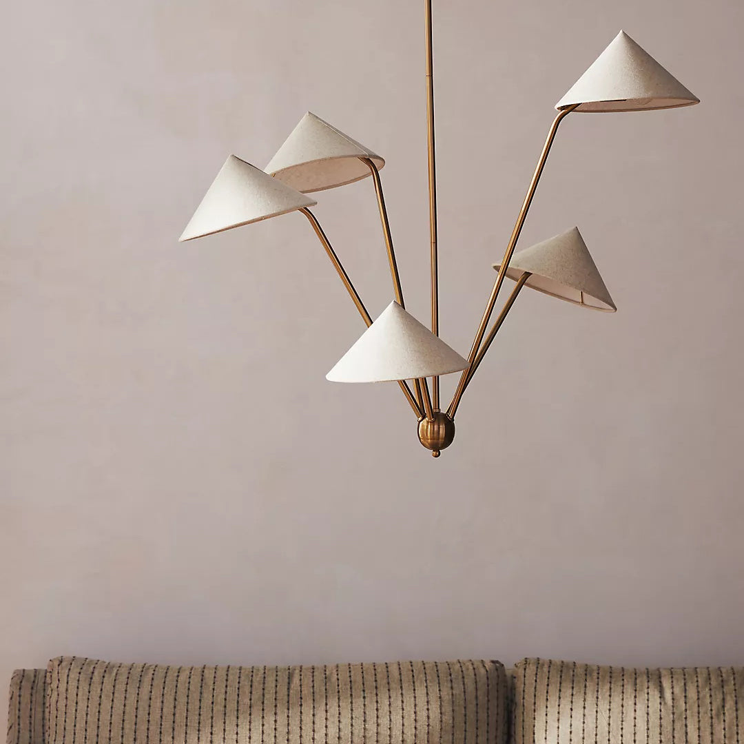 Avlorisra Lustre Laiton Tissu Industriel Vintage - Neutralighting