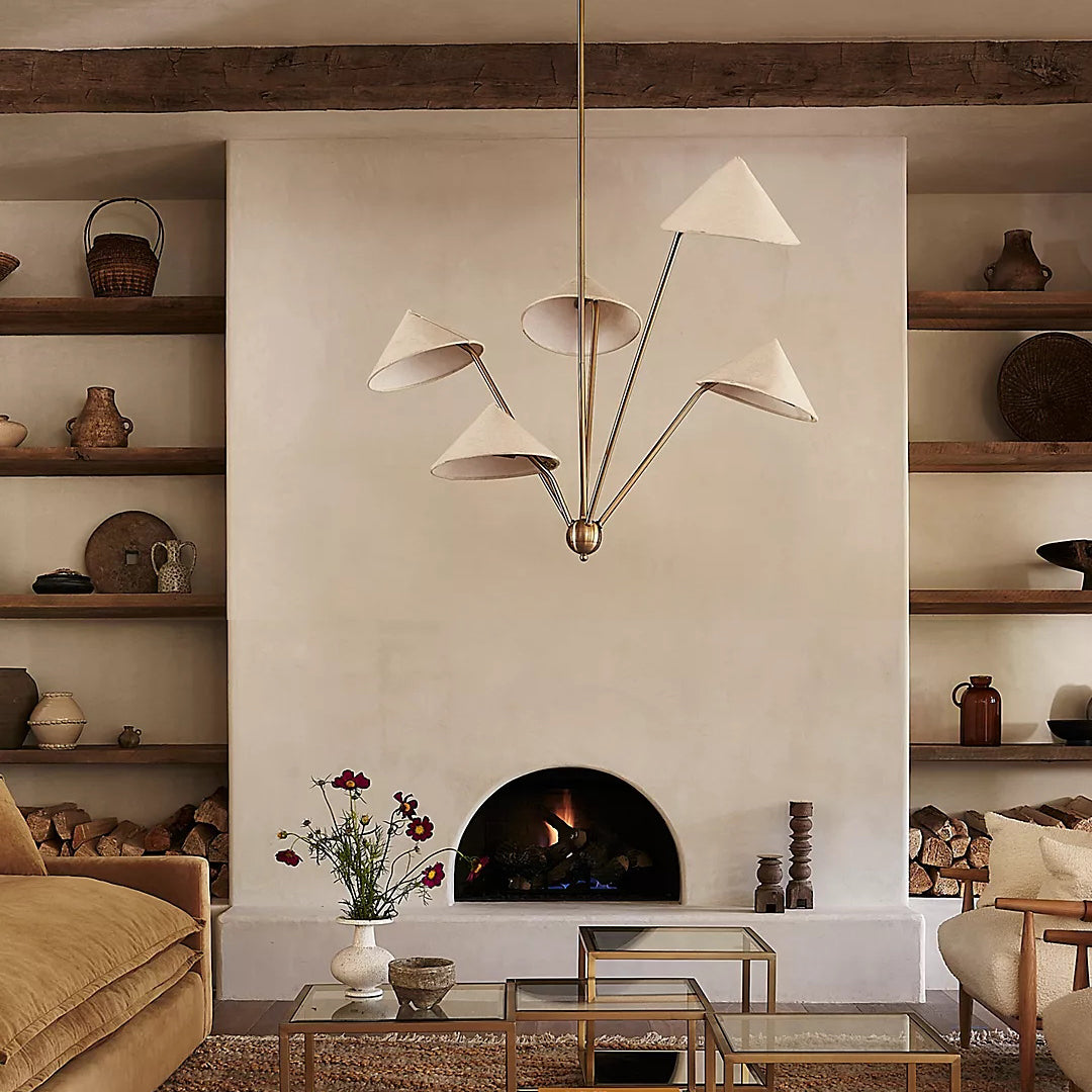 Avlorisra Lustre Laiton Tissu Industriel Vintage - Neutralighting