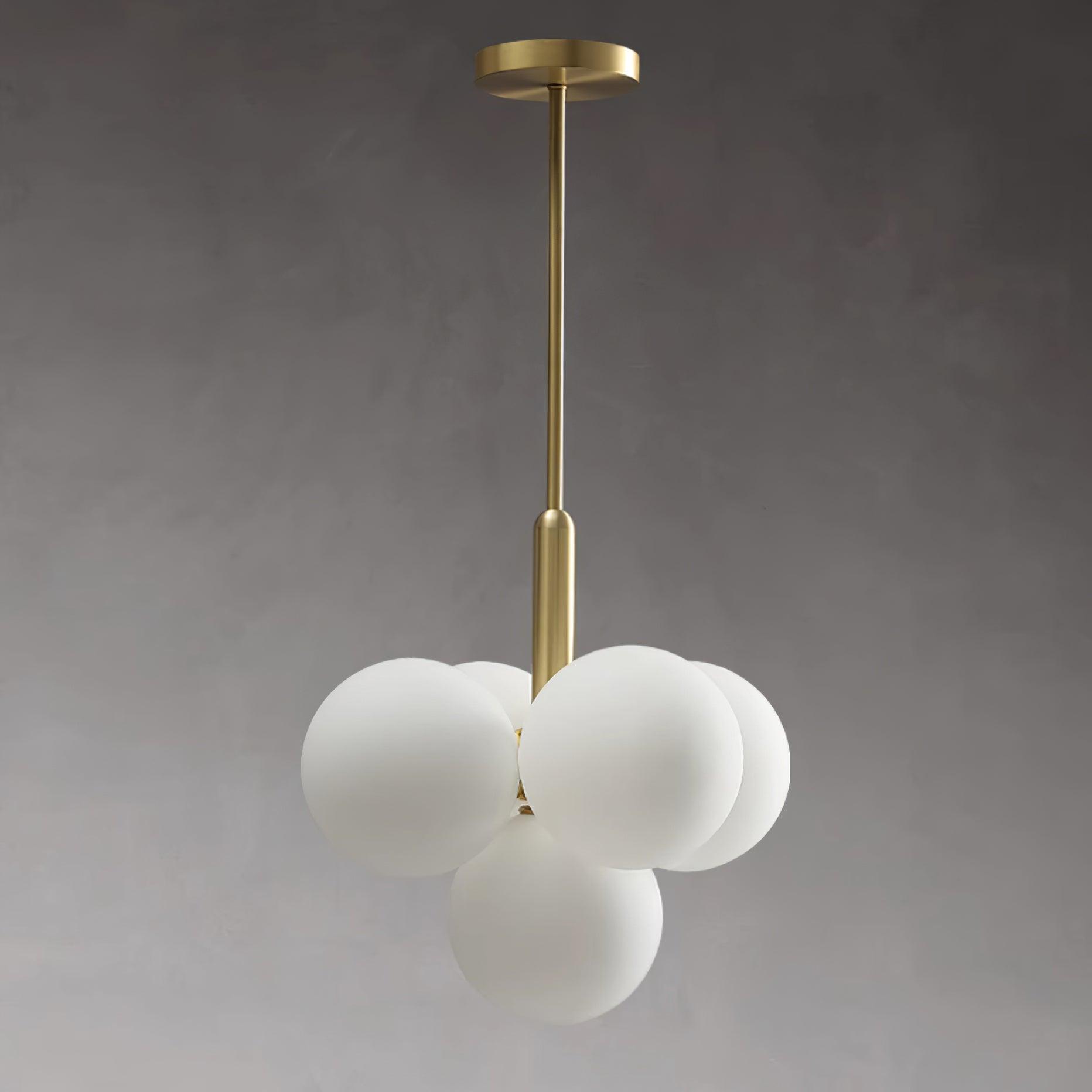 Lustre Globe en Verre Cluster Cadre en Laiton Moderne Minimaliste pour Maison - Neutralighting