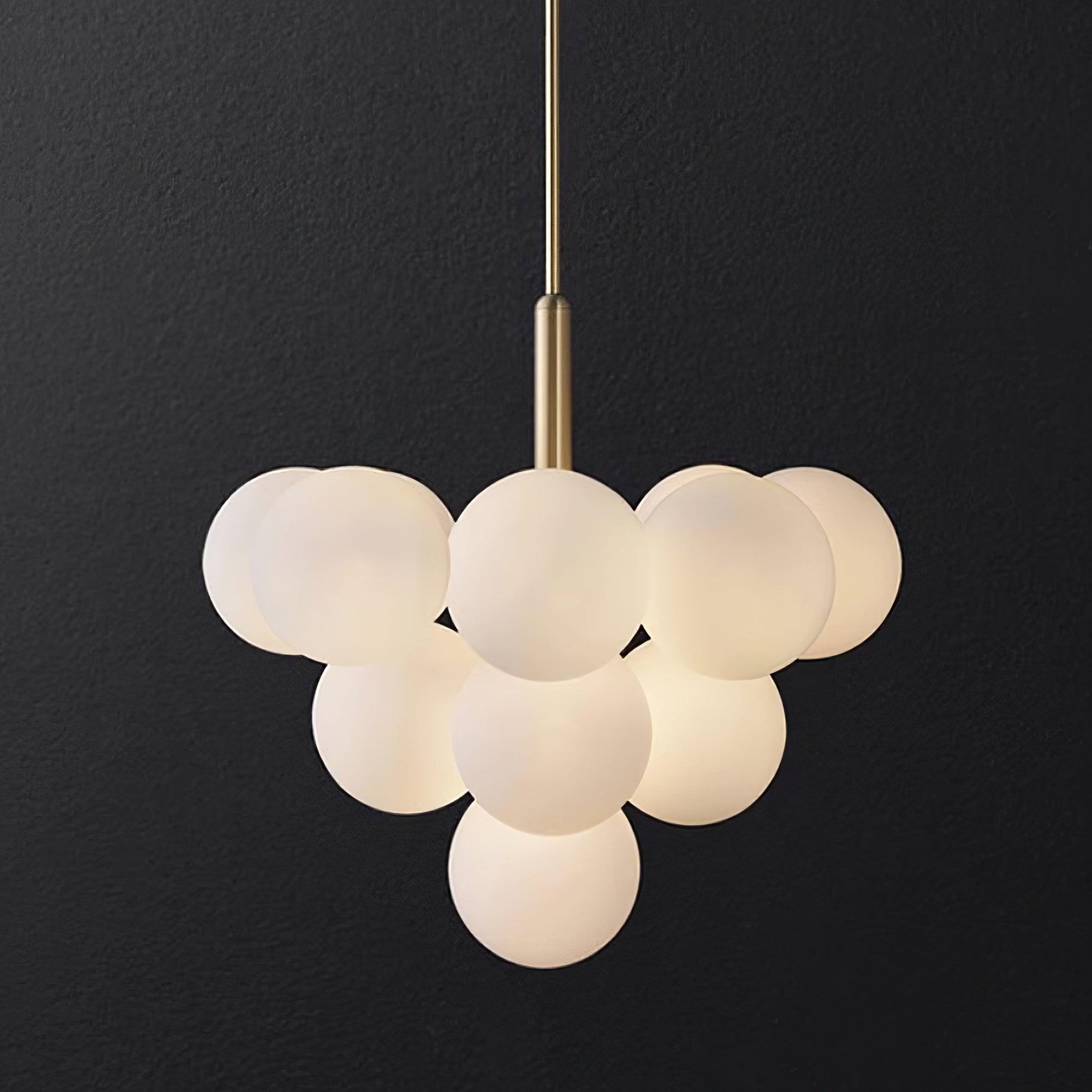 Lustre Globe en Verre Cluster Cadre en Laiton Moderne Minimaliste pour Maison - Neutralighting
