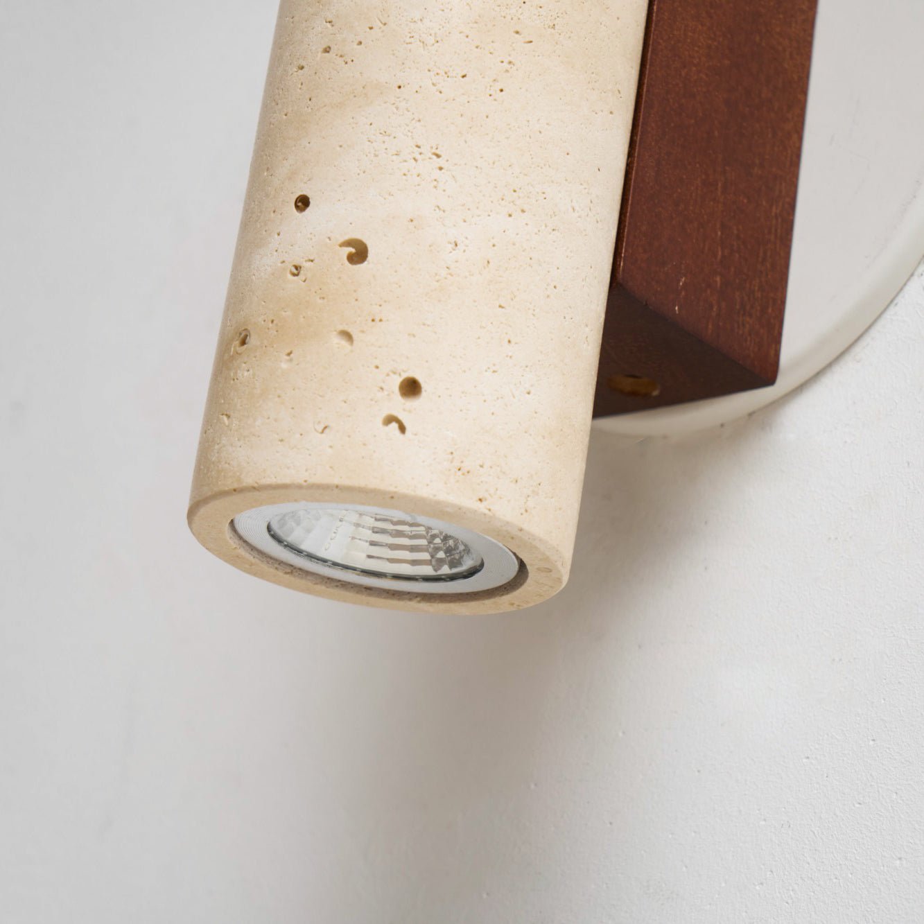 Celore Cylinder-Wood Travertine Wall Light - Letslighting