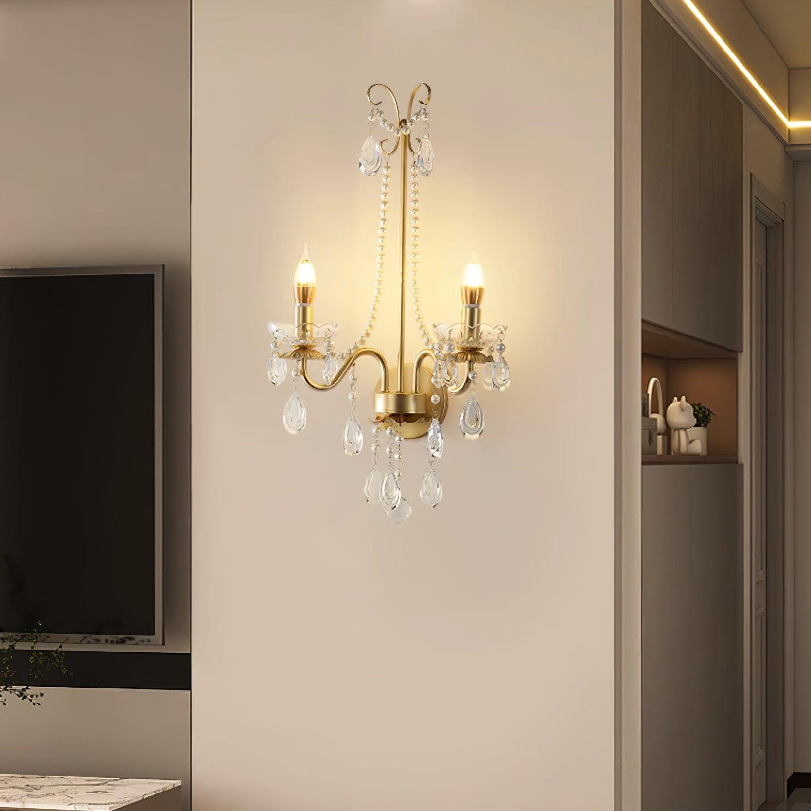 Wall Lamp Crystal Pearls Ornate Elegant Chic Home Elegant - Letslighting