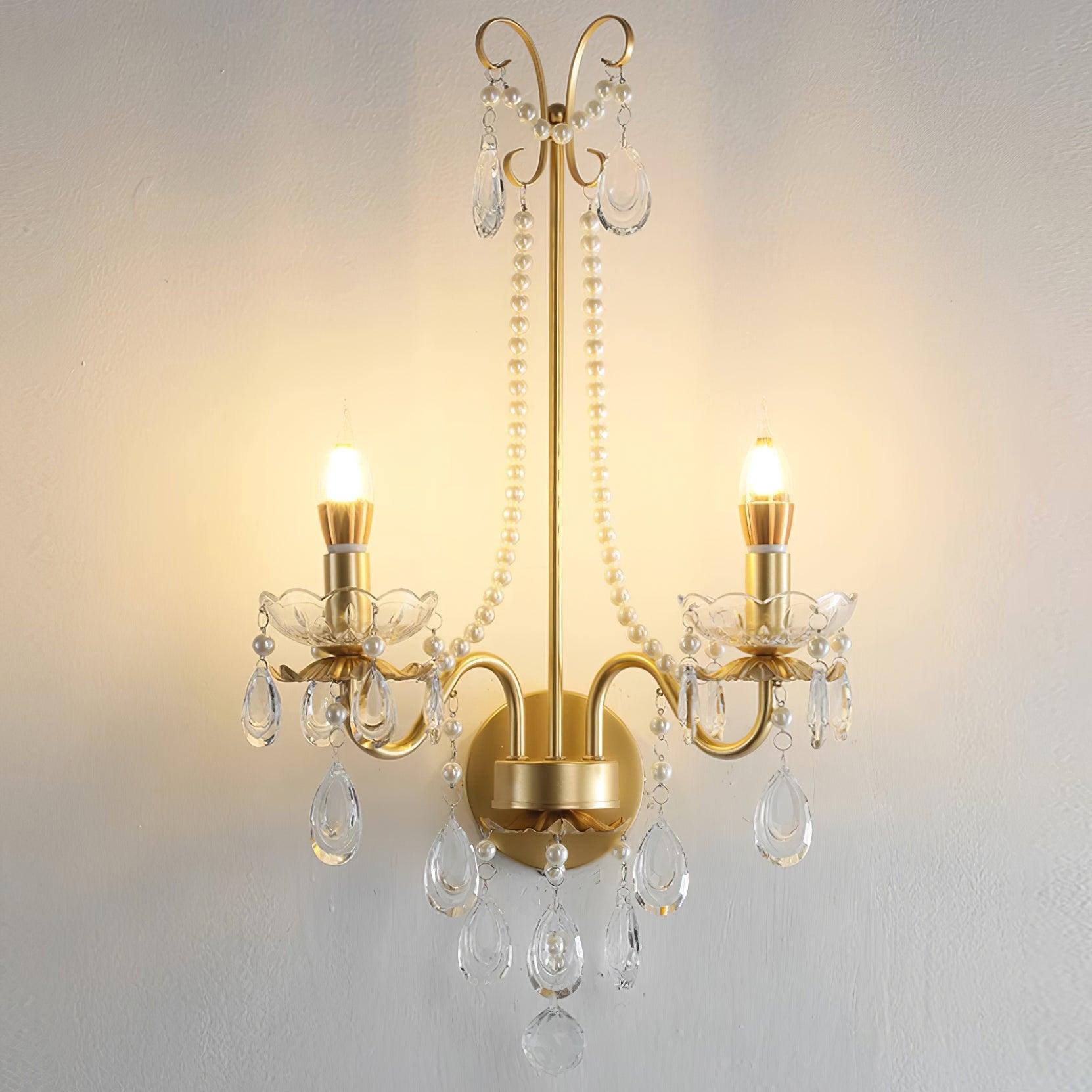 Wall Lamp Crystal Pearls Ornate Elegant Chic Home Elegant - Letslighting