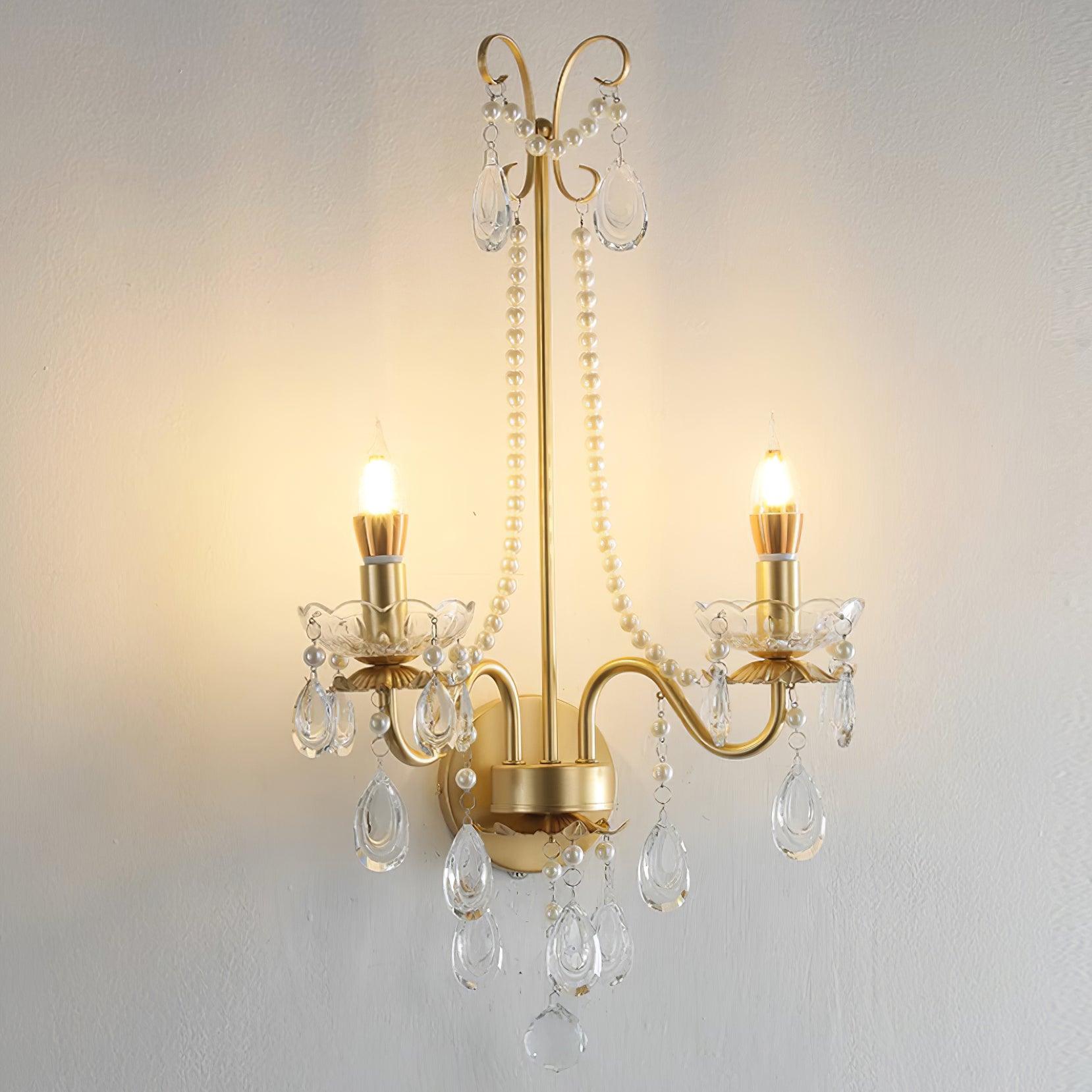 Wall Lamp Crystal Pearls Ornate Elegant Chic Home Elegant - Letslighting