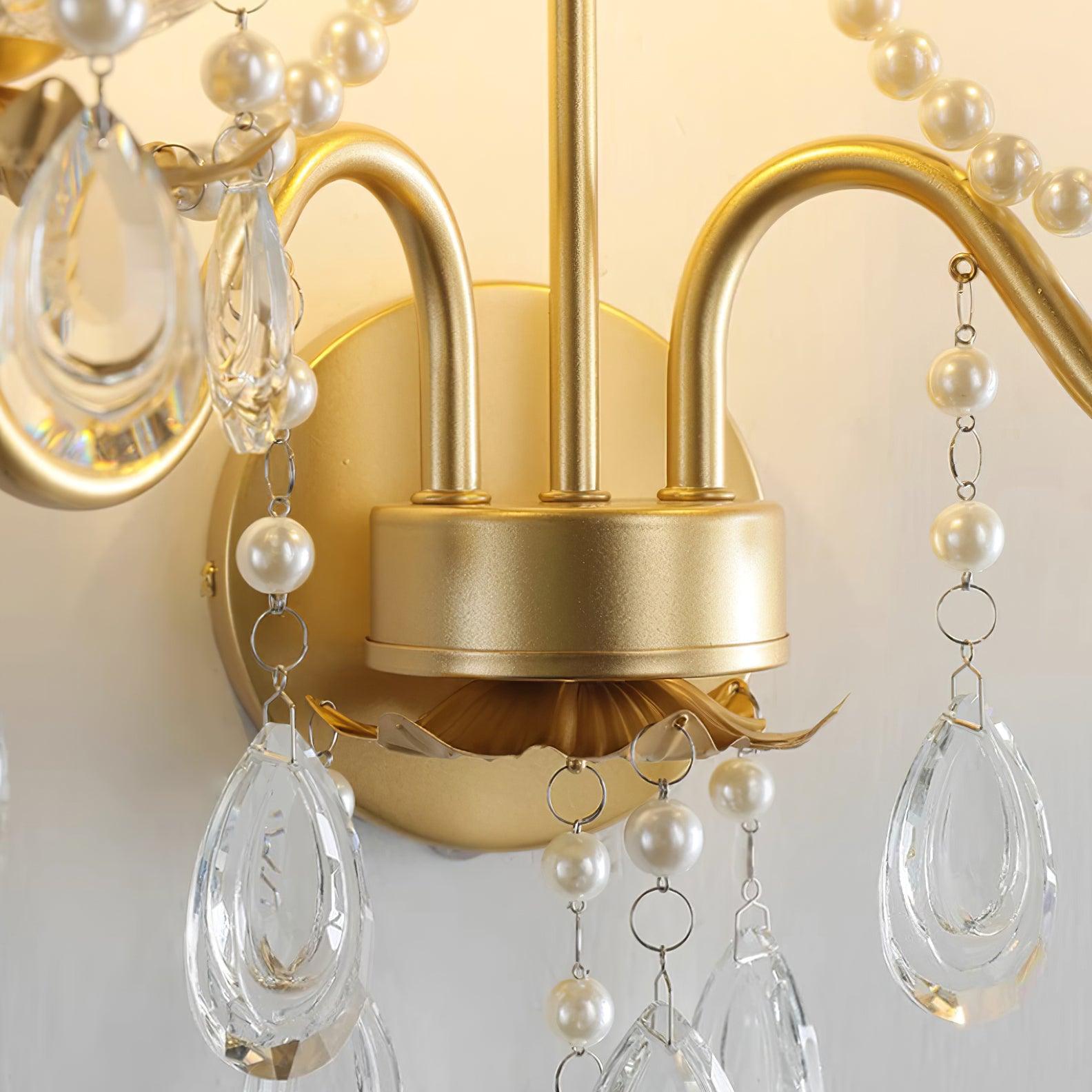 Wall Lamp Crystal Pearls Ornate Elegant Chic Home Elegant - Letslighting