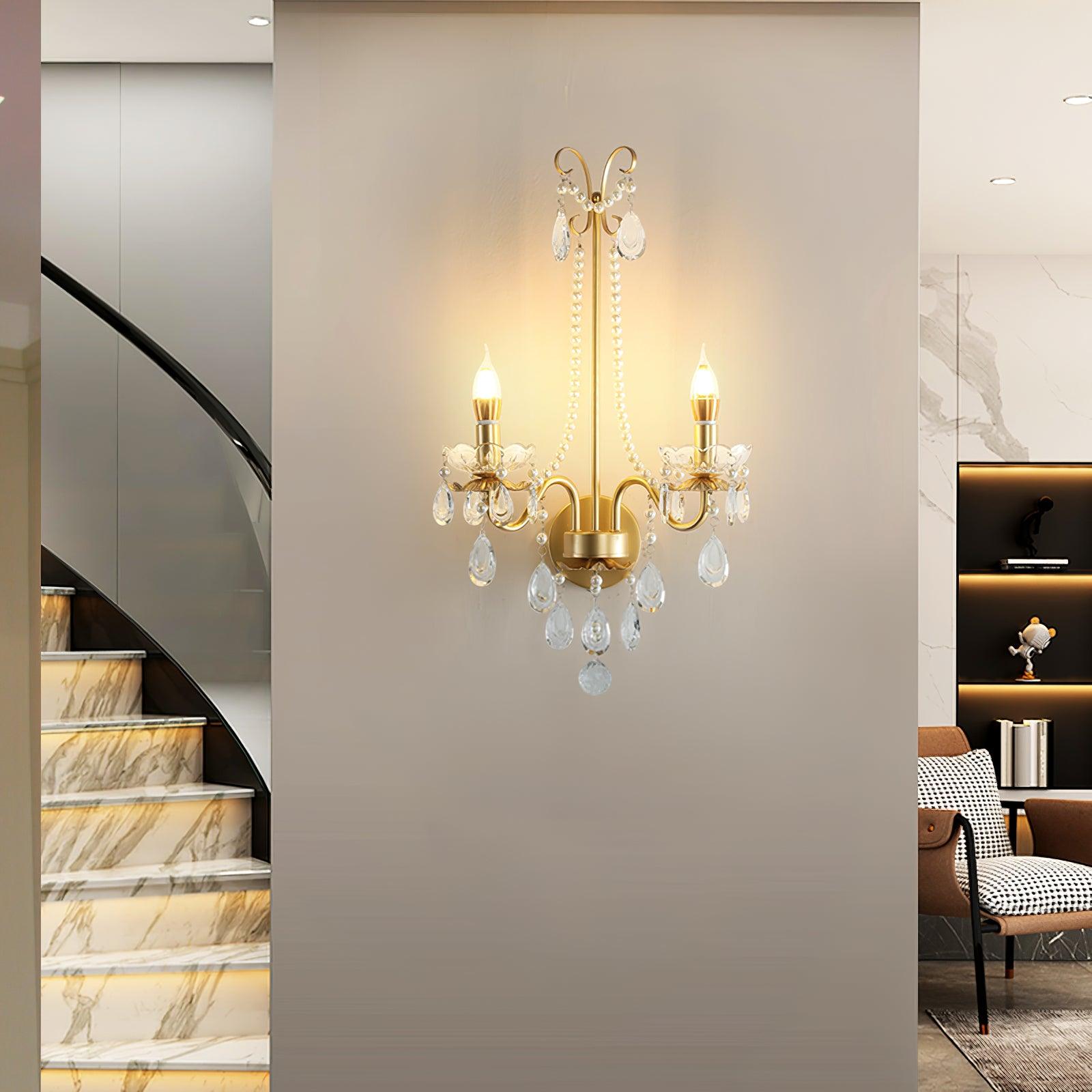 Wall Lamp Crystal Pearls Ornate Elegant Chic Home Elegant - Letslighting
