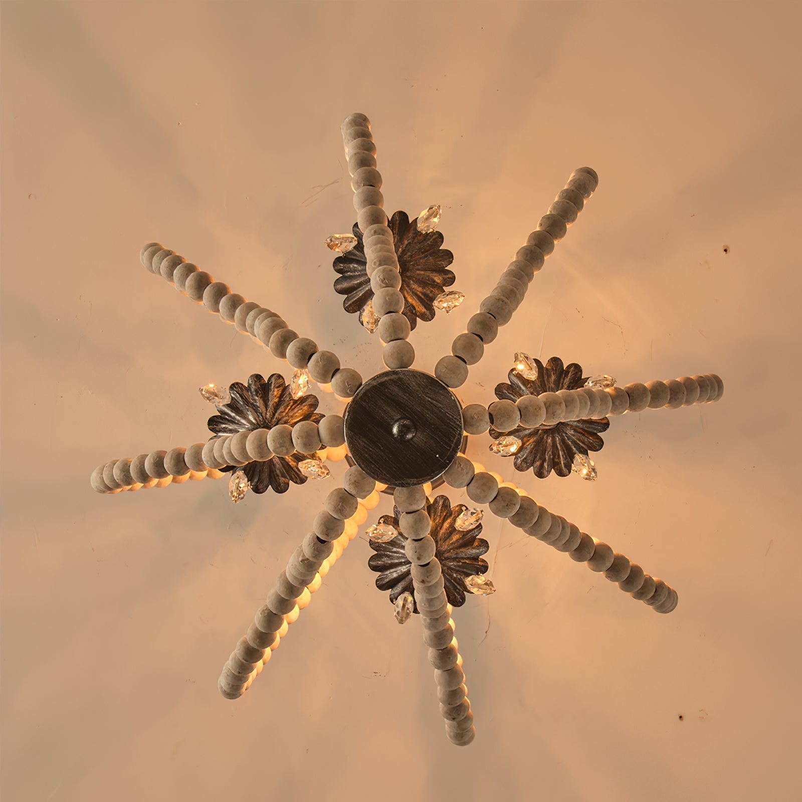 Ulthaara Individual Creativity Wood Crystal Chandelier - Lamp Copper