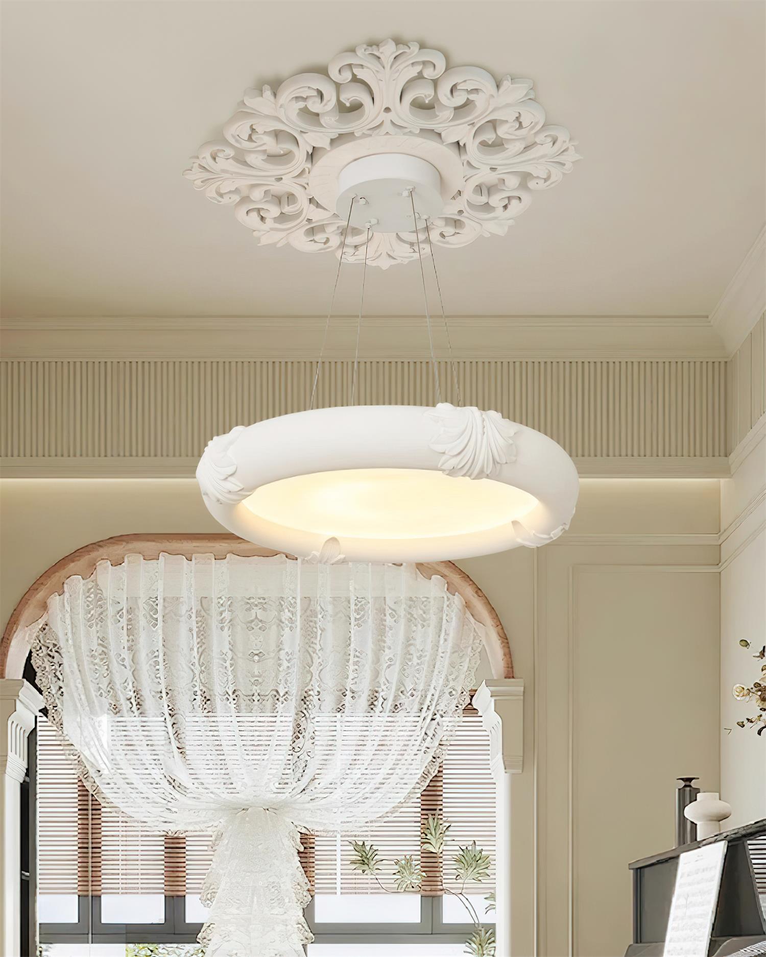 Marika Lustre Plâtre Circulaire Floral - Neutralighting