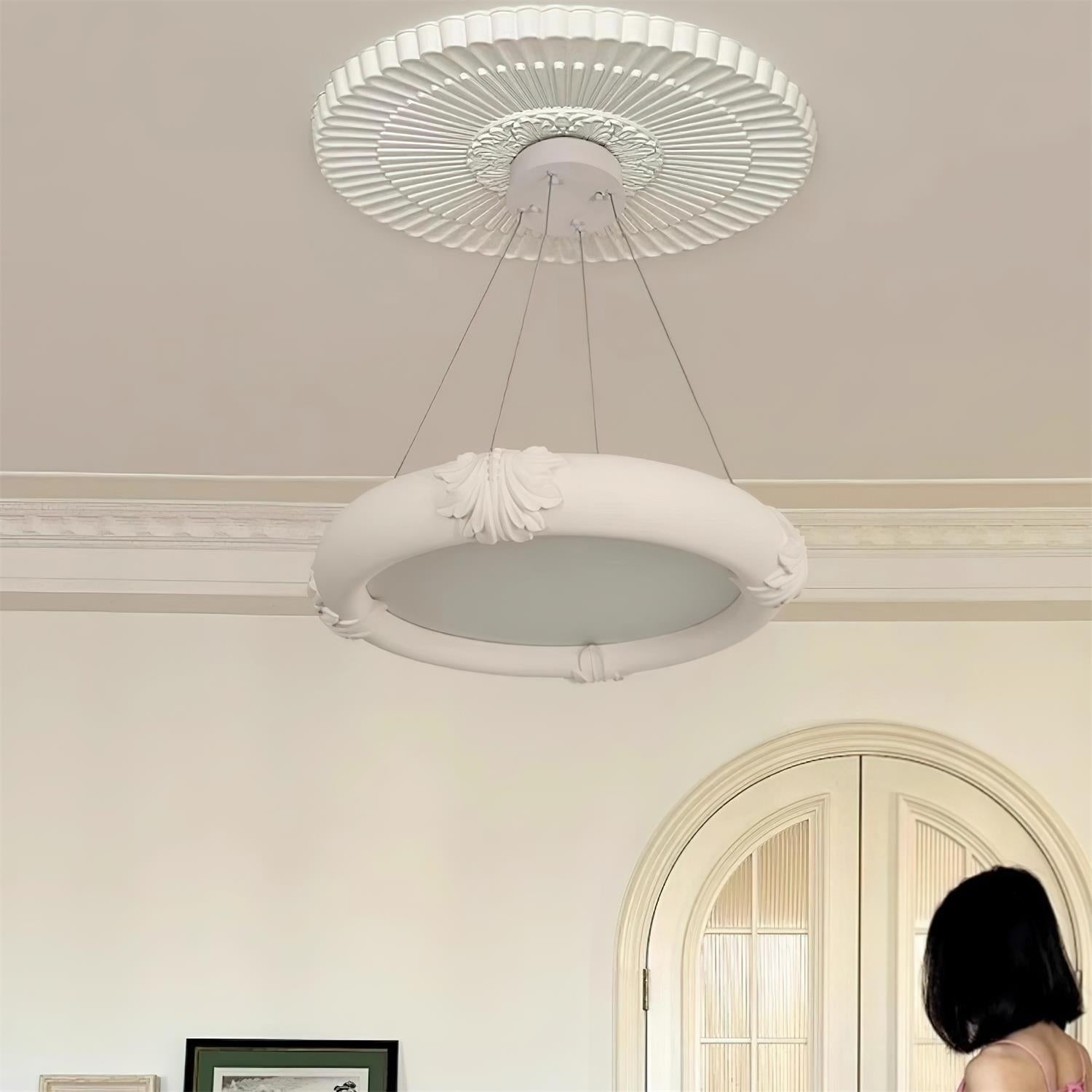 Marika Lustre Plâtre Circulaire Floral - Neutralighting