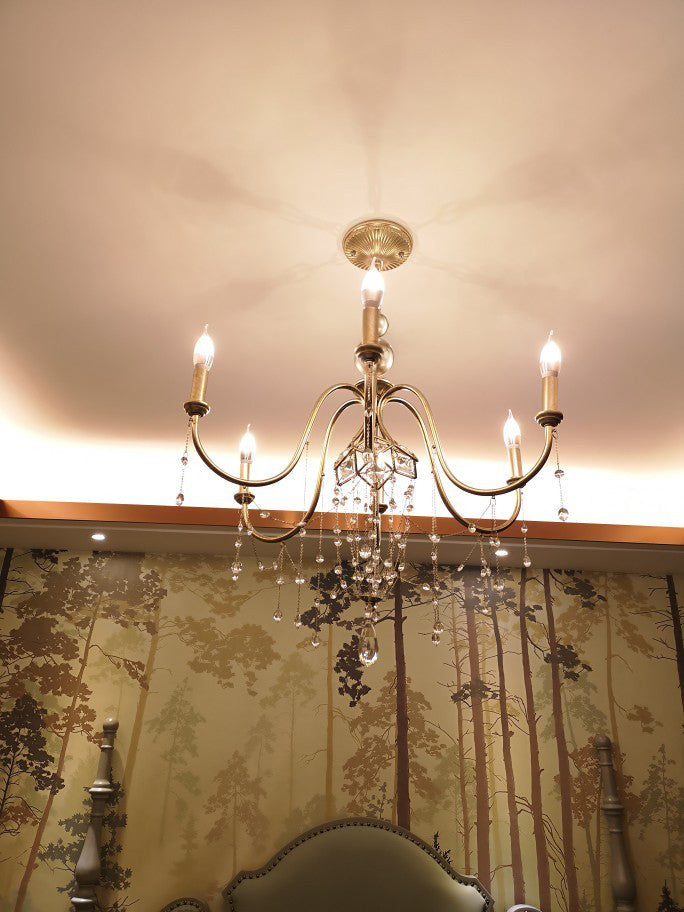 Ilphaeth Postmodern Luxury Brass Crystal Chandelier - Lamp Copper