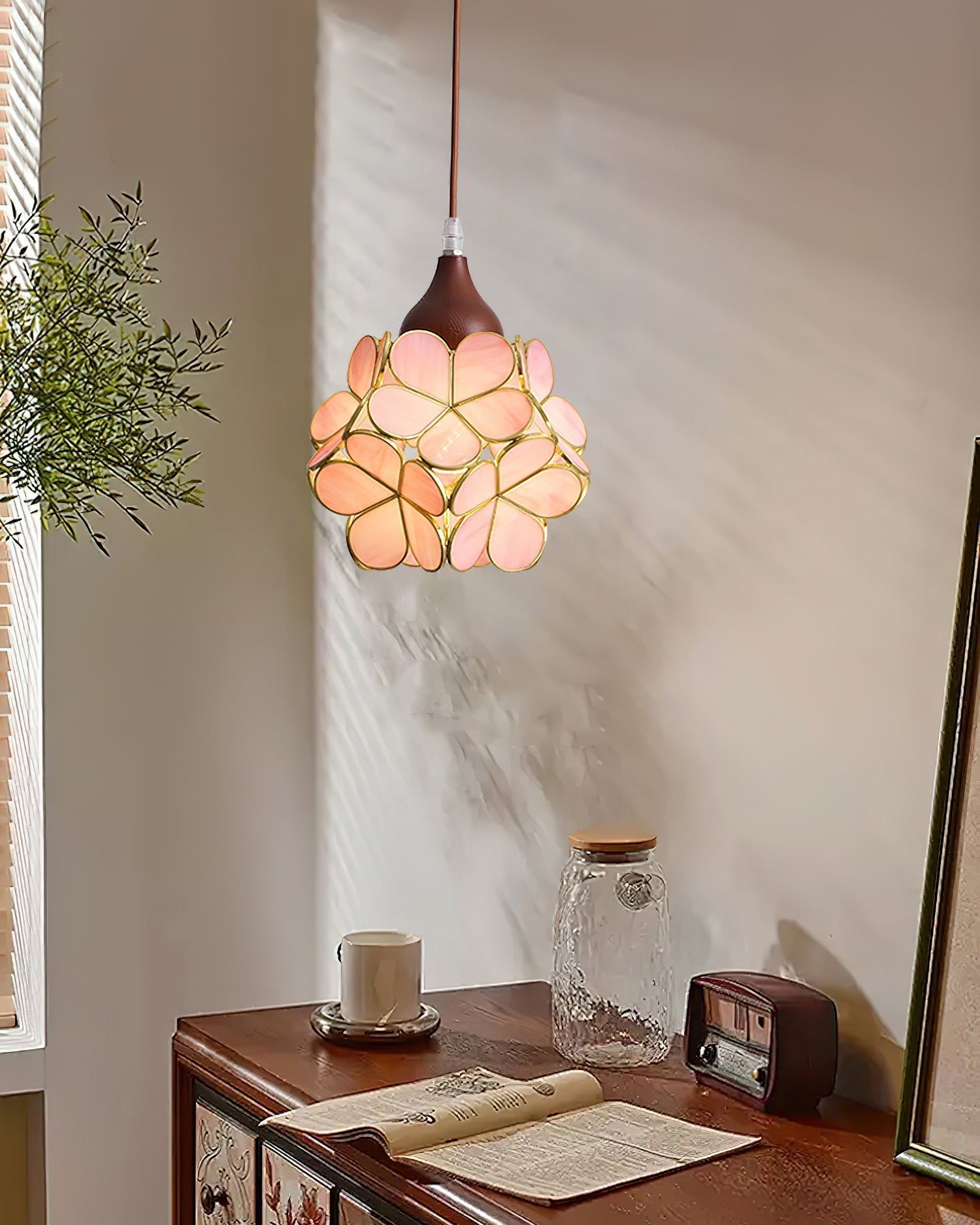 Velina Lustra Lampe Suspendue Pétale Rose - Neutralighting