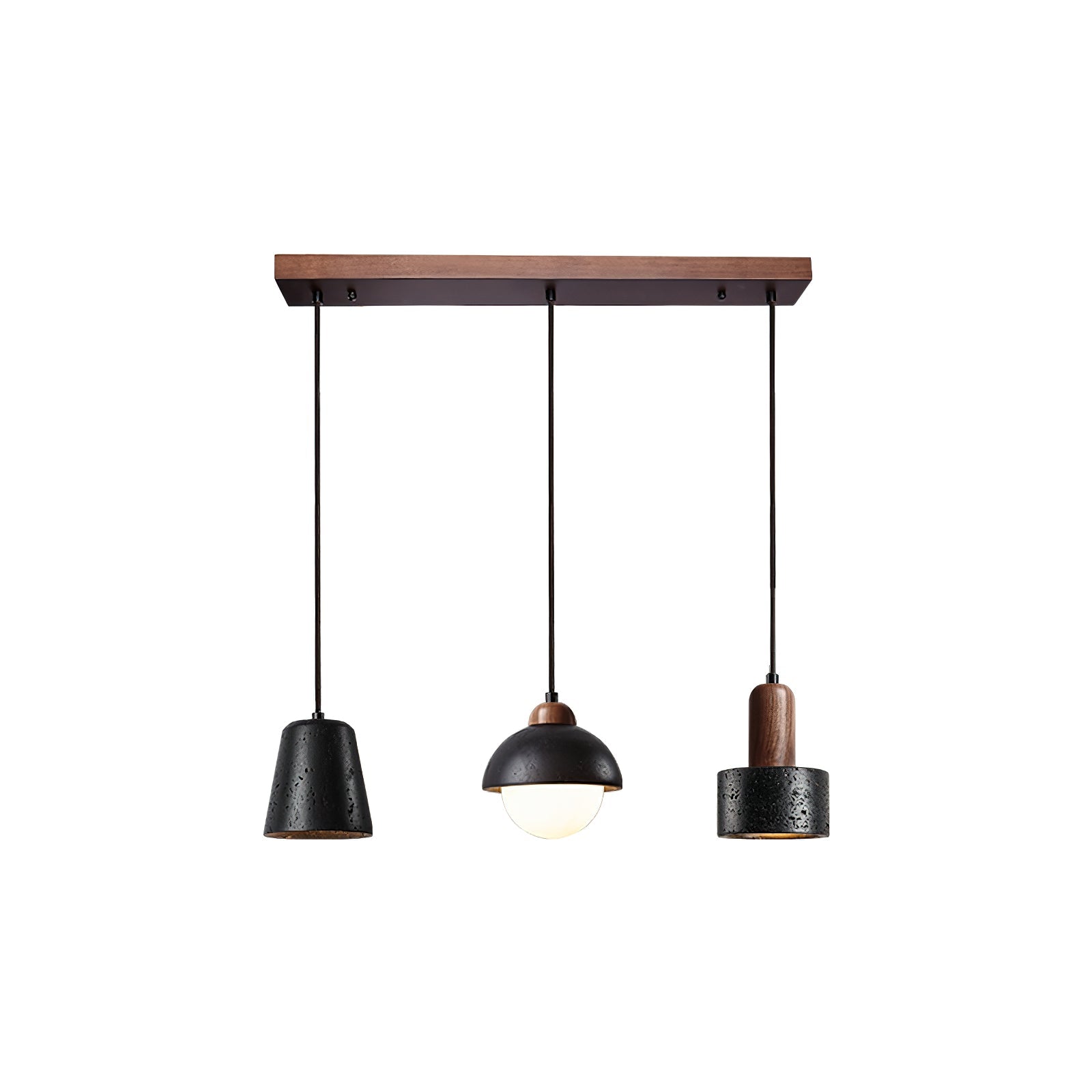 Ritta Ensemble de Lampes Suspendues Travertin Noir - Neutralighting