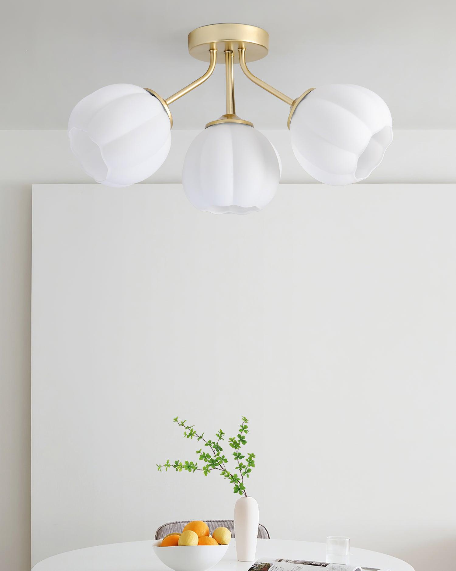 Rialto Plafonnier Romantique en Verre Floral - Neutralighting