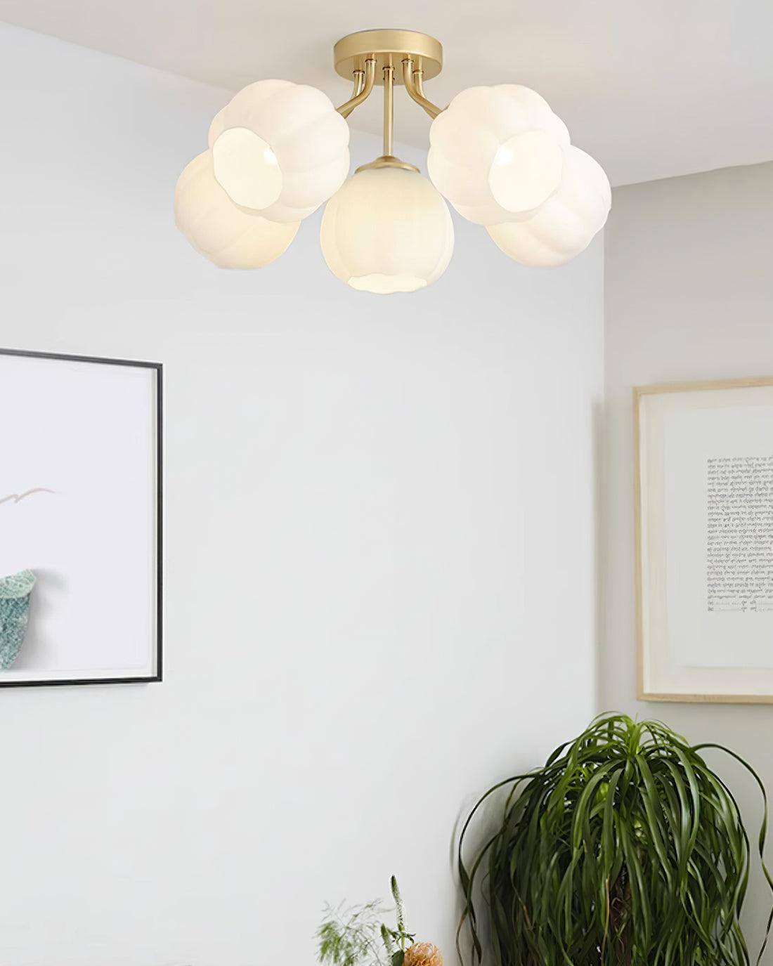 Rialto Plafonnier Romantique en Verre Floral - Neutralighting