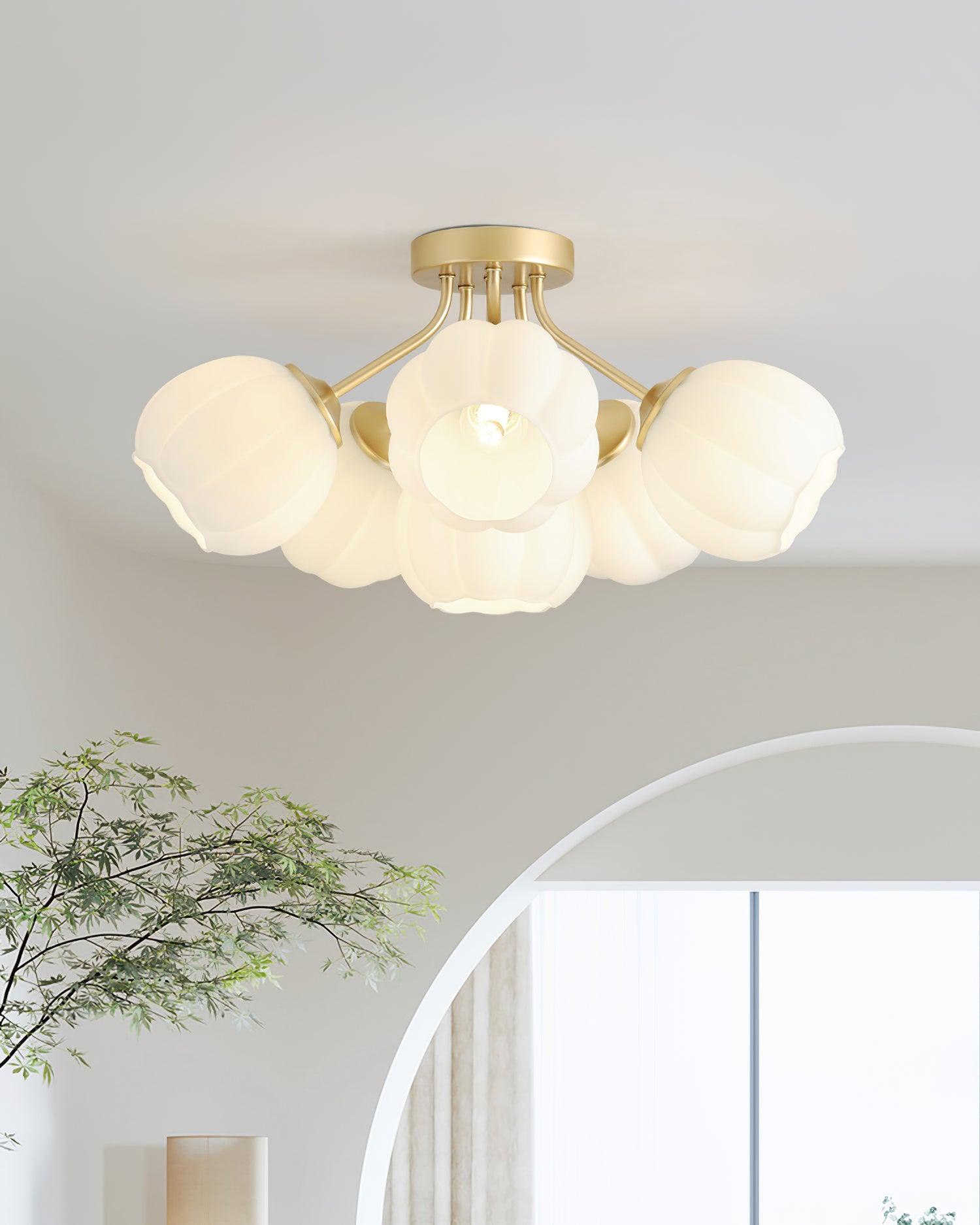 Rialto Plafonnier Romantique en Verre Floral - Neutralighting