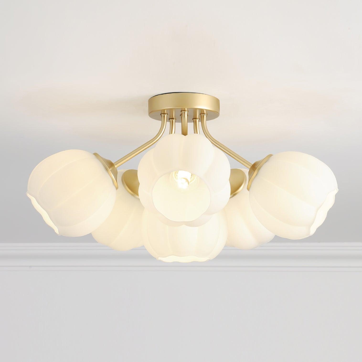 Rialto Plafonnier Romantique en Verre Floral - Neutralighting