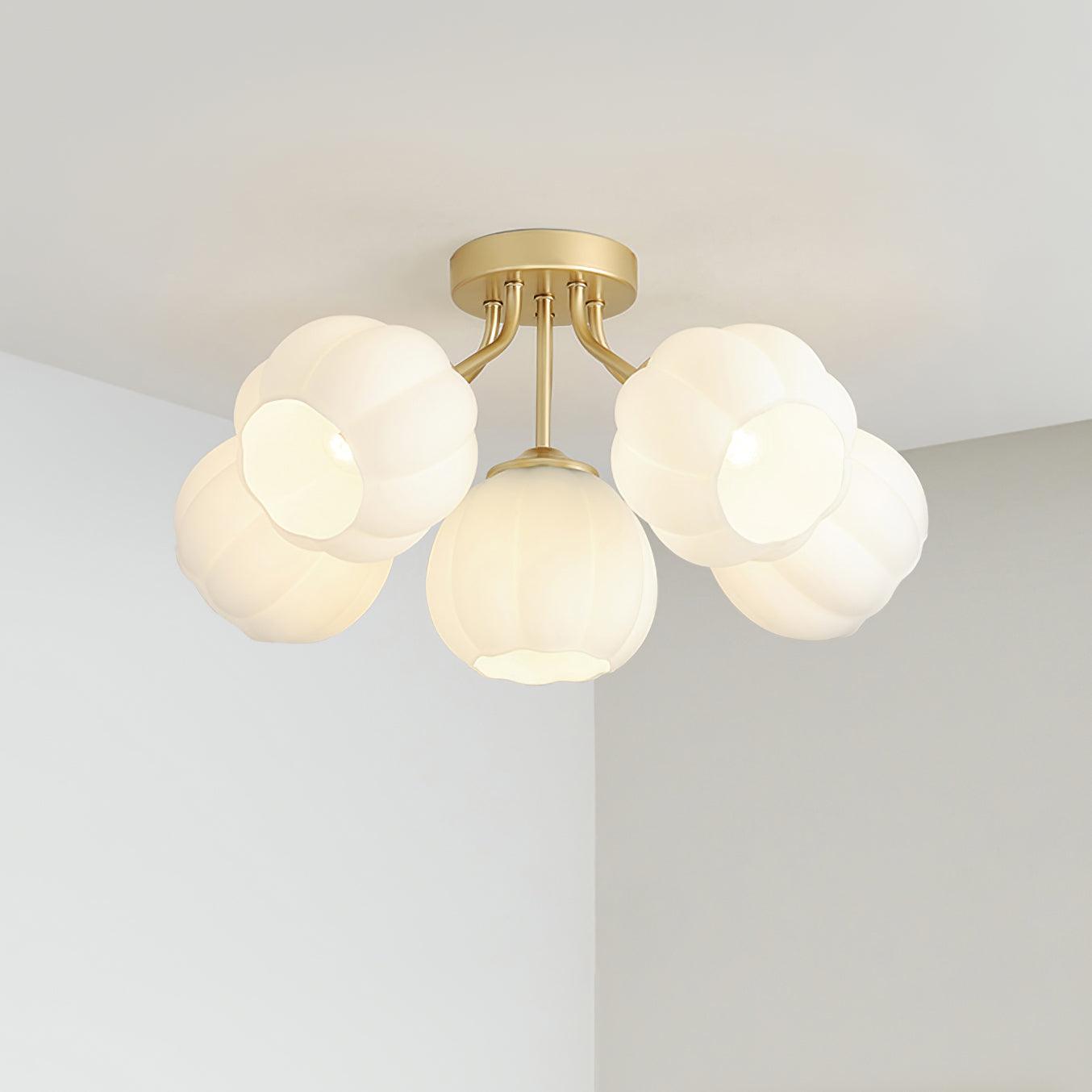 Rialto Plafonnier Romantique en Verre Floral - Neutralighting