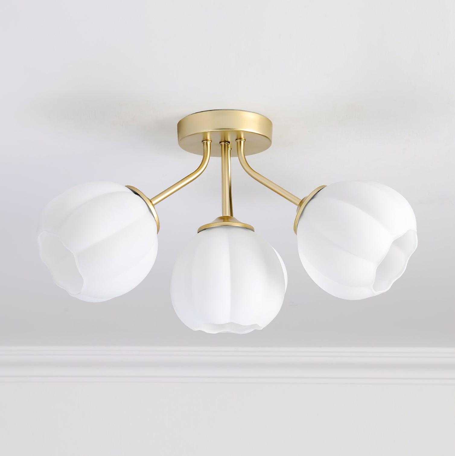 Rialto Plafonnier Romantique en Verre Floral - Neutralighting