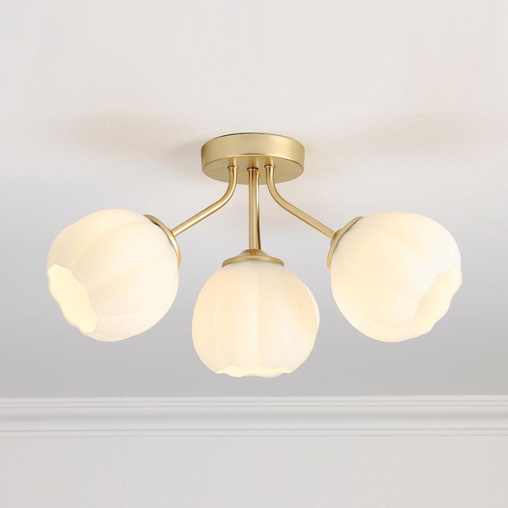 Rialto Plafonnier Romantique en Verre Floral - Neutralighting