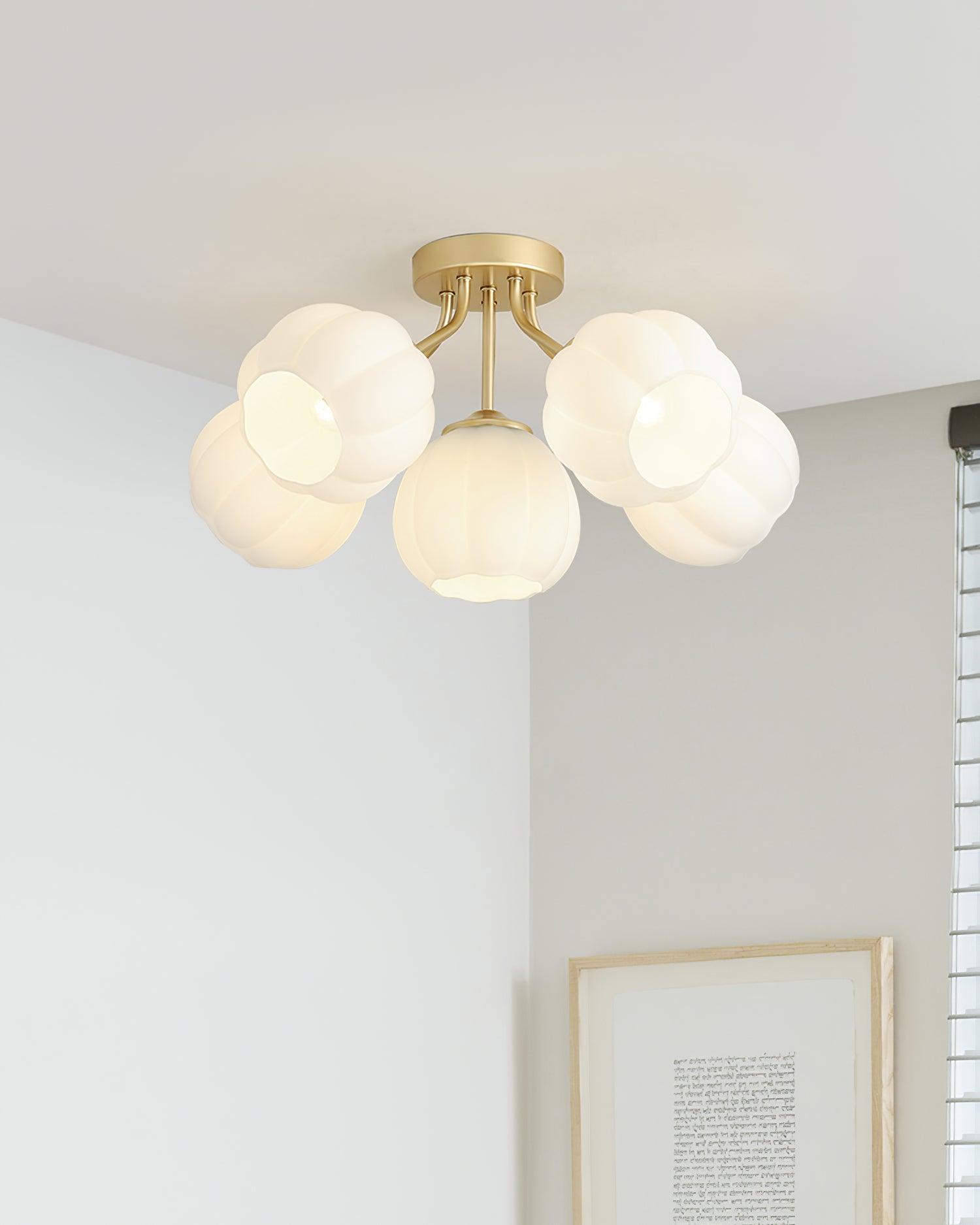 Rialto Plafonnier Romantique en Verre Floral - Neutralighting