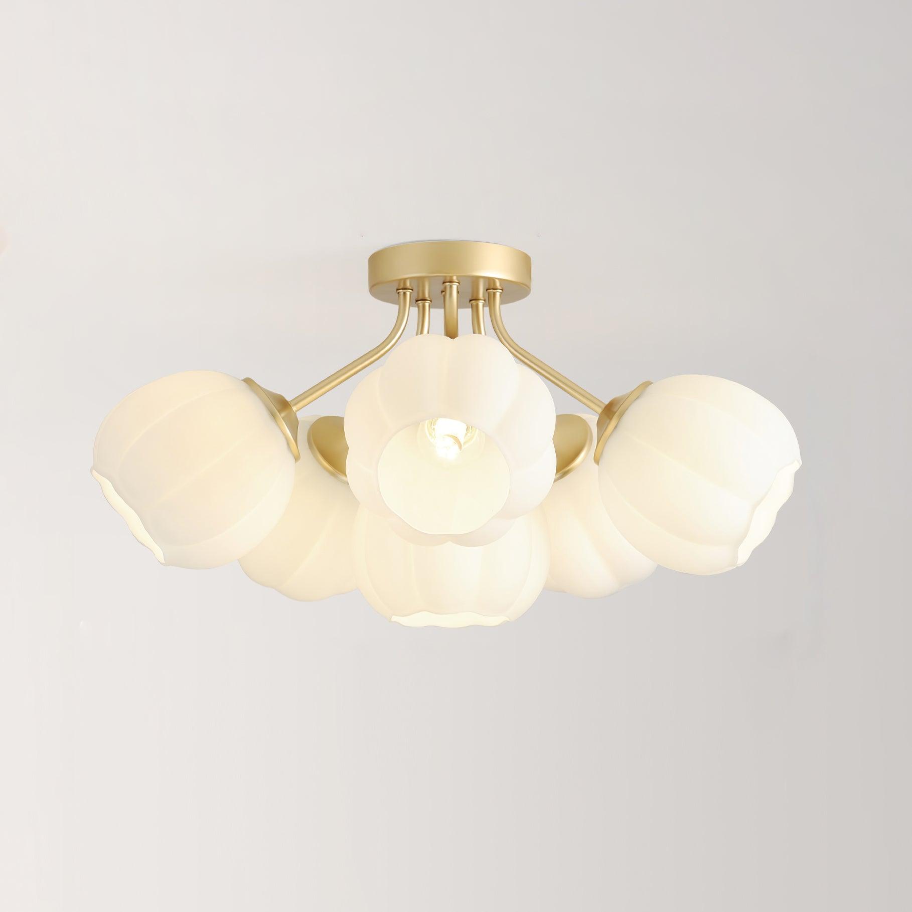 Rialto Plafonnier Romantique en Verre Floral - Neutralighting