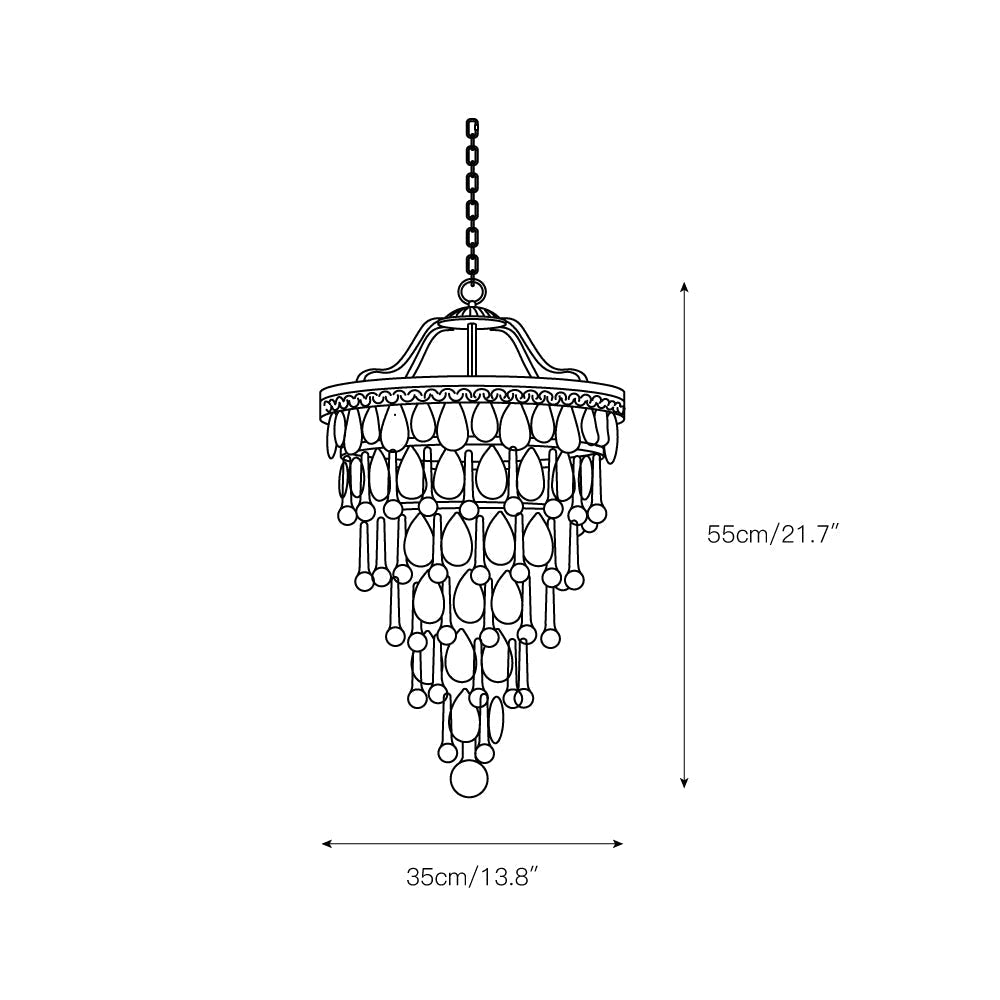 Blink Lustre Unique En Cristal Et Métal En Forme De Pyramide Inversée - Neutralighting