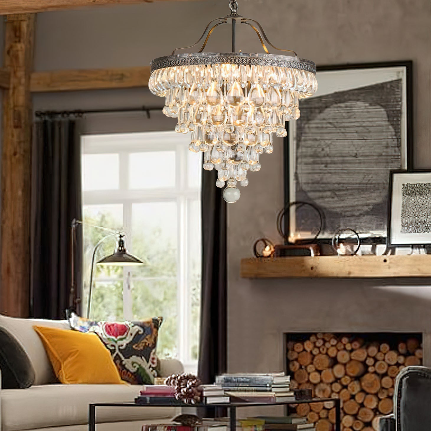 Blink Lustre Unique En Cristal Et Métal En Forme De Pyramide Inversée - Neutralighting